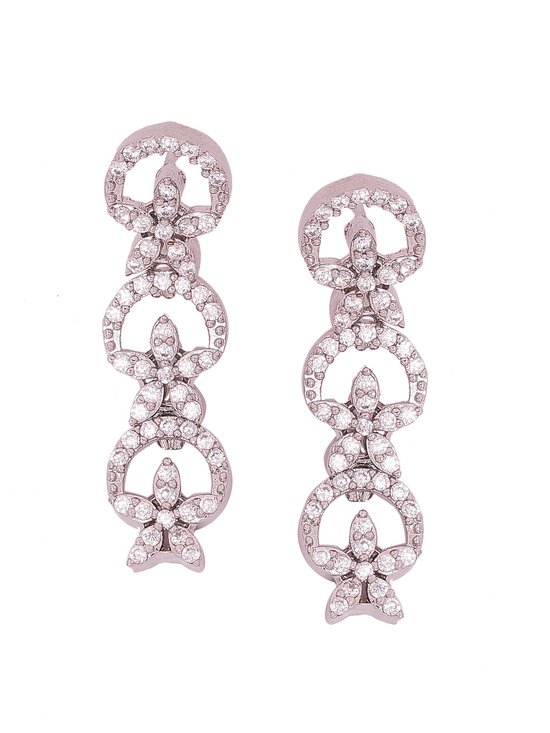 Kayrah Silver Tone Crystal Necklace & Earrings Set for Women