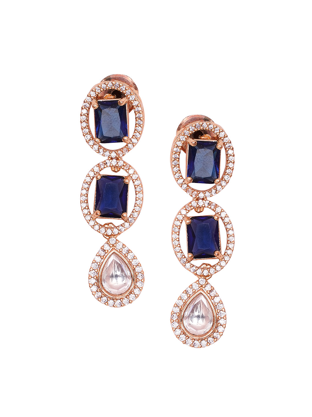 Kayrah Blue Stone Necklace & Earrings Set for Women