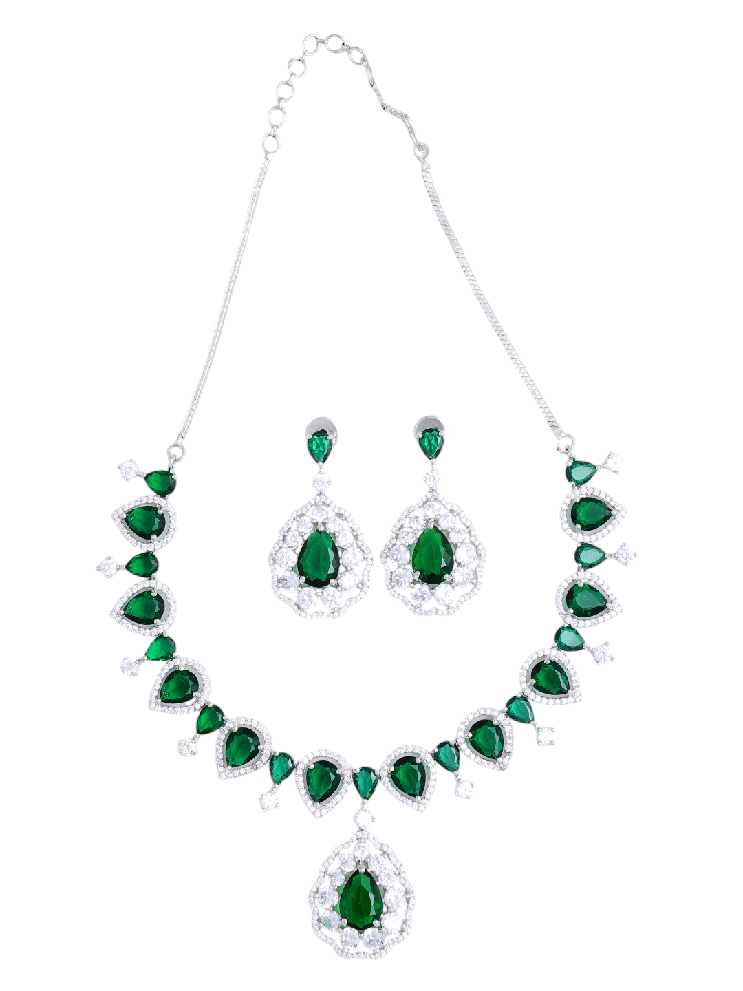 Kayrah Ruby Red Crystal Necklace & Earrings Set for Women