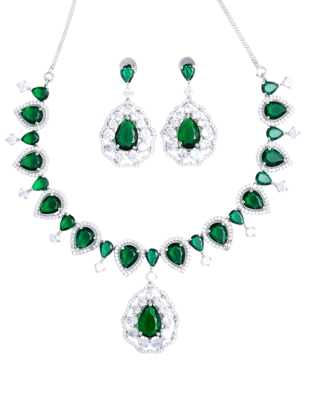 Kayrah Ruby Red Crystal Necklace & Earrings Set for Women