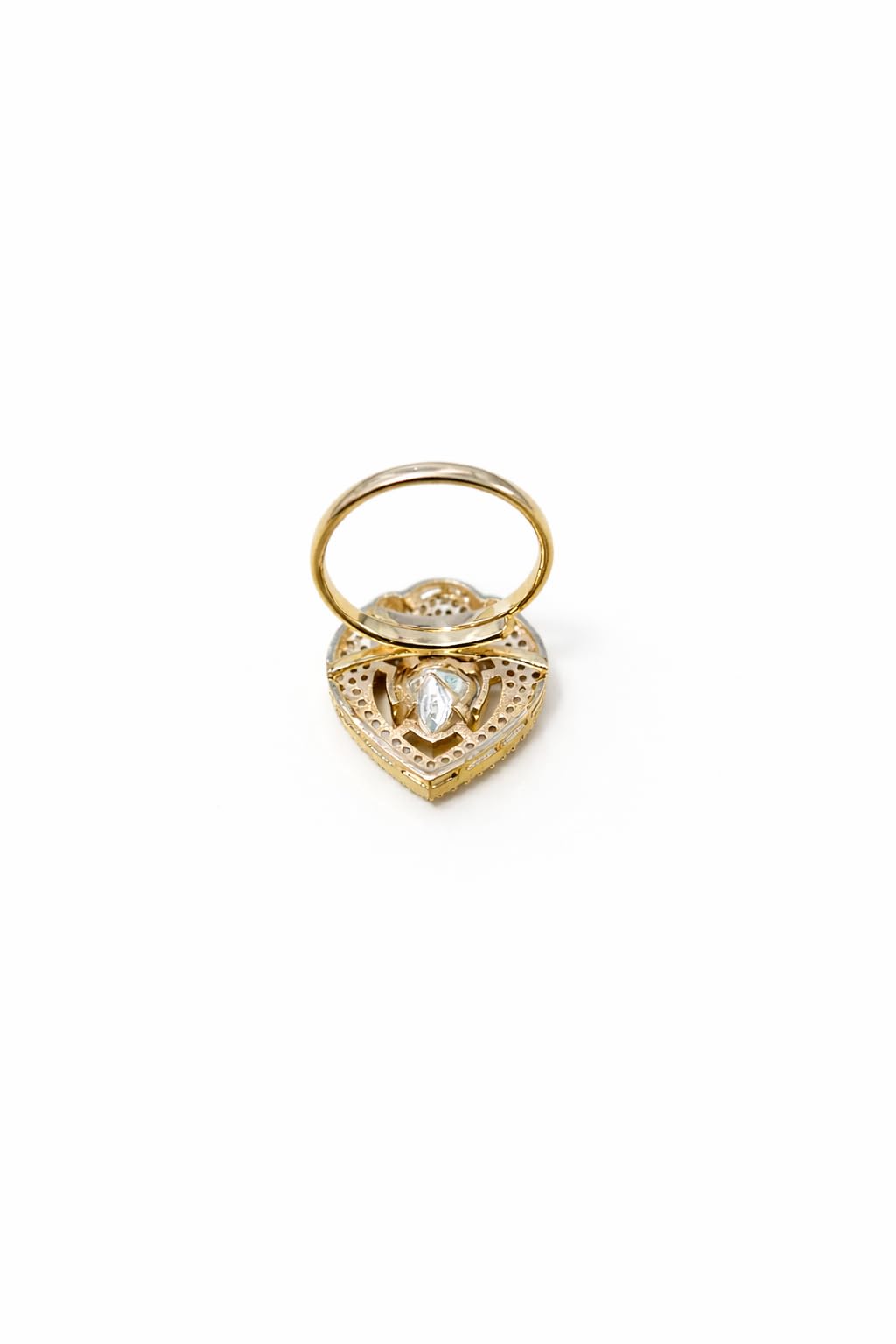 KAYRAH Gold Plated Statement Ring for Women, Teardrop Crystal with Cubic Zirconia Pavé, Party & Wedding Fashion Jewellery