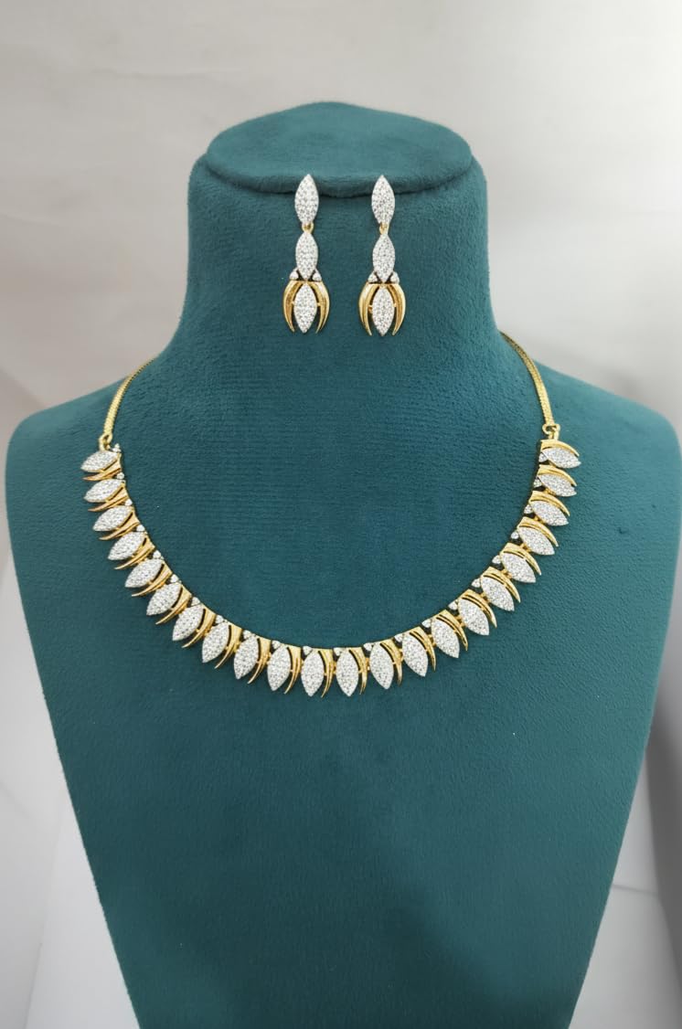 KAYRAH Gold Plated Multicolor Necklace Set for Women with Matching Earrings with Matching Earrings