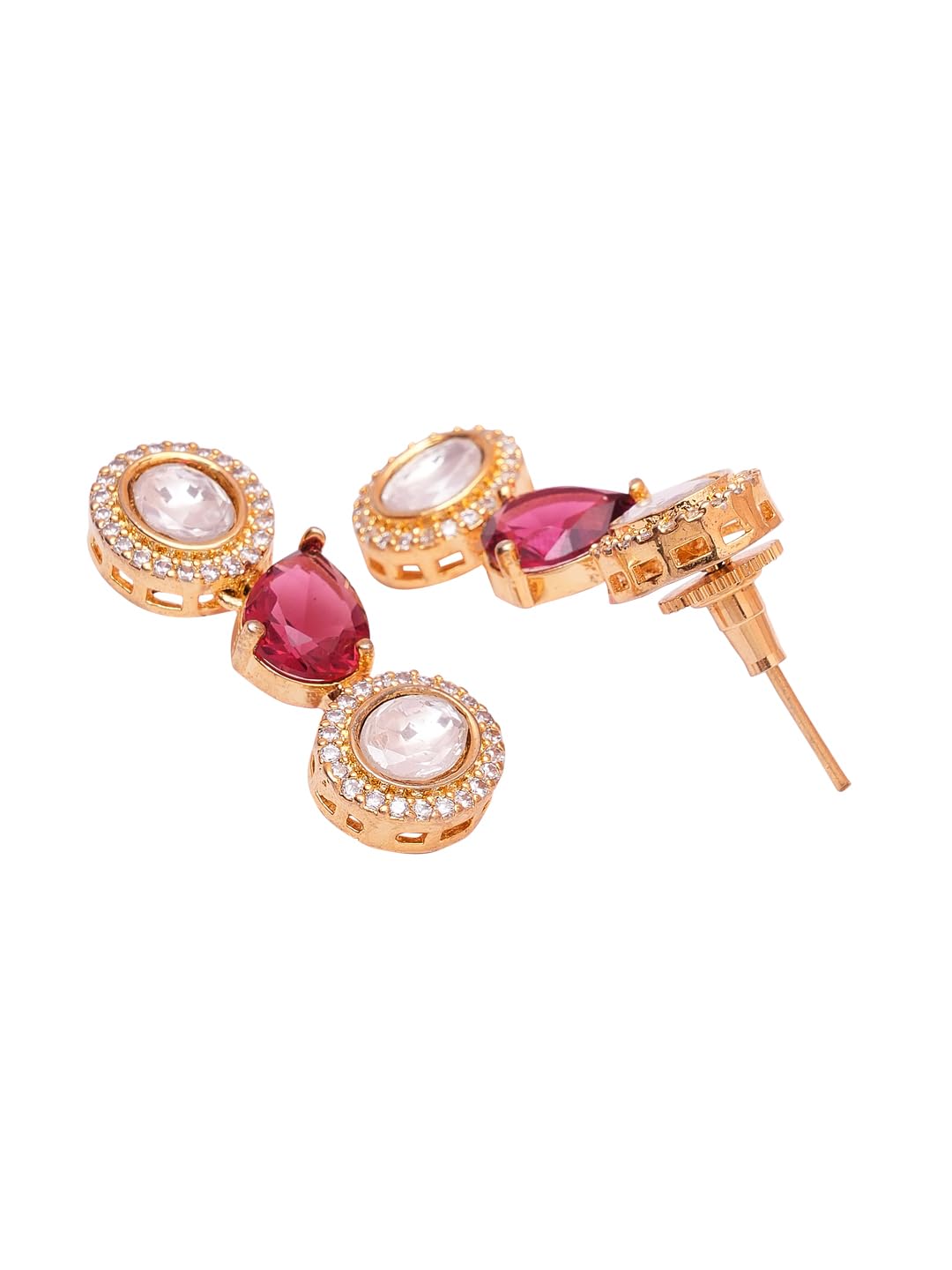 KAYRAH Gold Plated Heart Necklace Set for Women with Matching Earrings with Matching Earrings