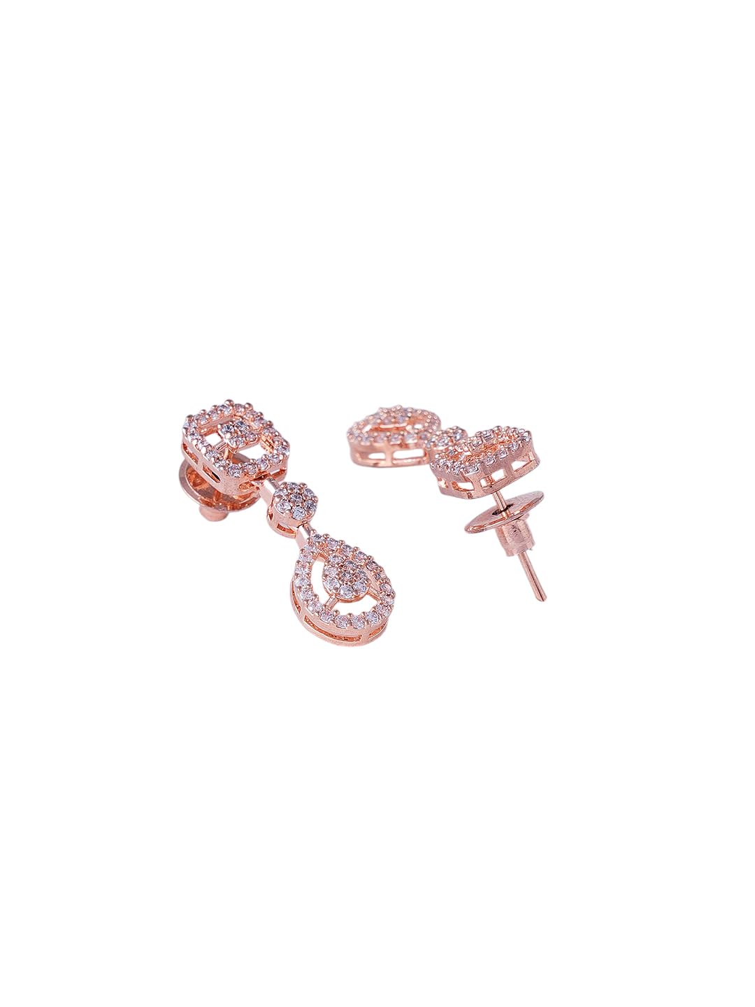 KAYRAH Brass CZ Stone Necklace Set with Earrings for Women & Girls with Matching Earrings with Matching Earrings