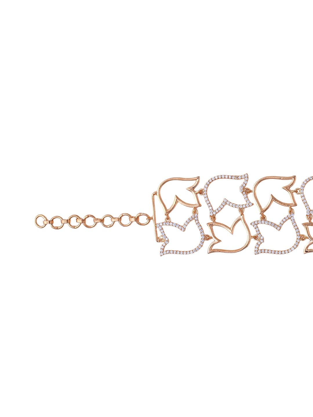 KAYRAH Gold Plated Crystal Butterfly Link Bracelet for Women Stylish Fashion Jewellery