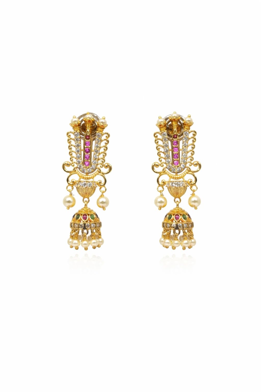 Gold Plated Traditional Jhumka Earrings for Women Stylish | Temple Fashion Jewellery Earrings for Girls | Elegant Earrings Gift for Women