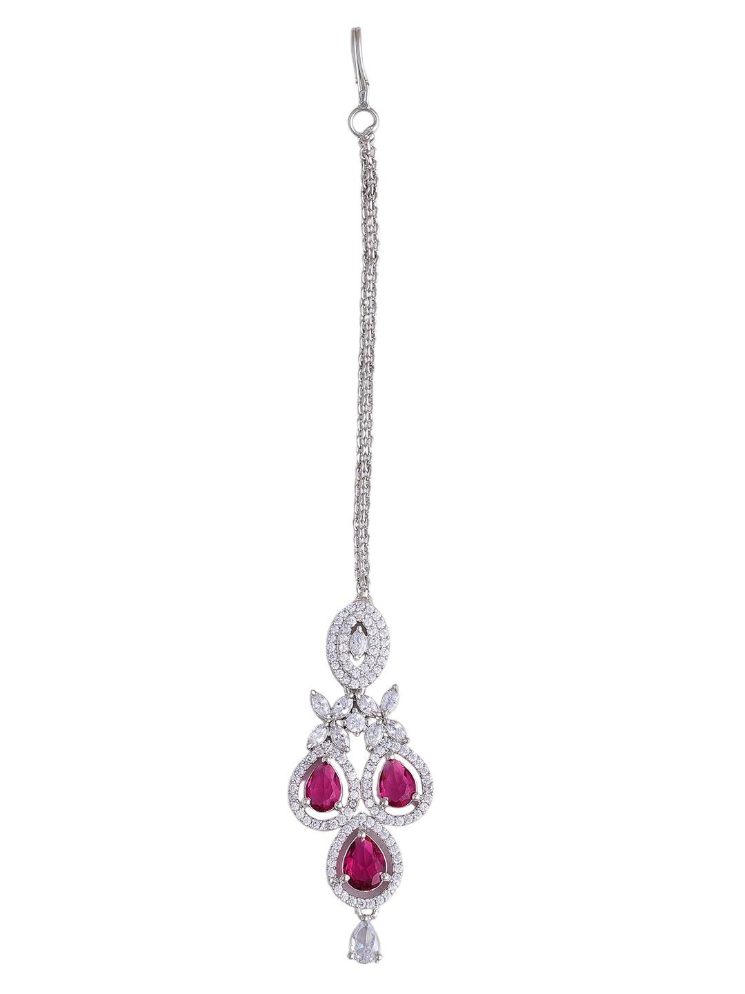 KAYRAH Women Brass Material Crafted CZ Stone Studed Necklace with Earrings with Matching Earrings with Matching Earrings