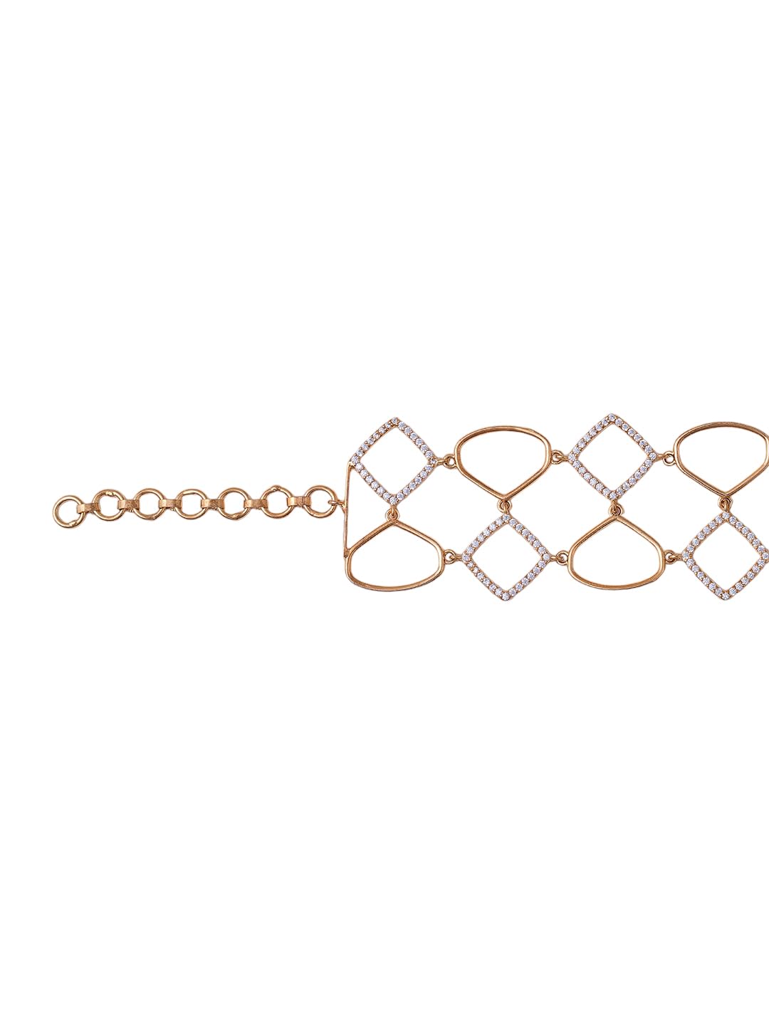 KAYRAH Gold Plated Geometric Crystal Bracelet for Women Stylish Fashion Jewellery