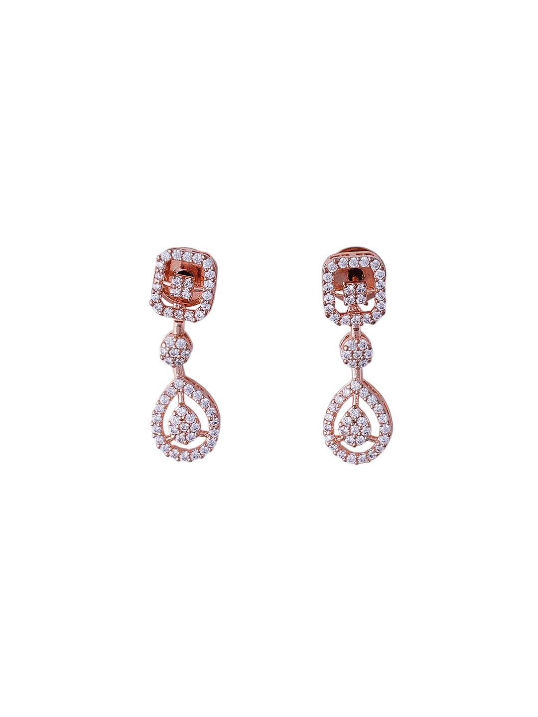 KAYRAH Brass CZ Stone Necklace Set with Earrings for Women & Girls with Matching Earrings with Matching Earrings