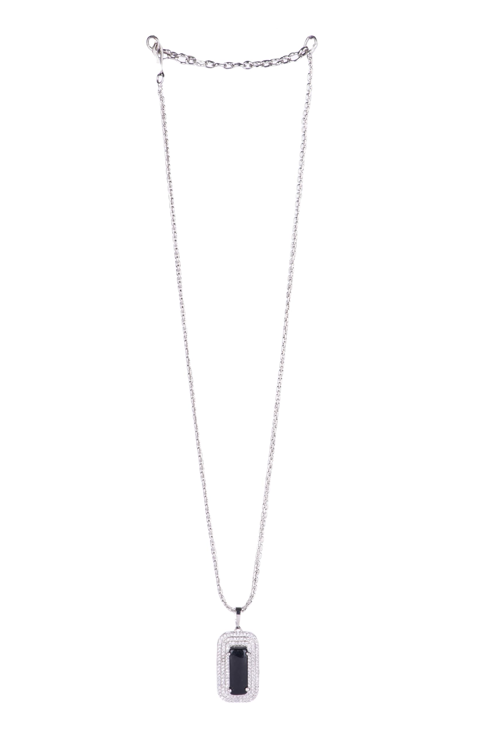 KAYRAH High-polished Brass CZ Stone Pendant Necklace, Stud Earrings and Ring Set for Women and Girls with Matching Earrings with Matching Earrings