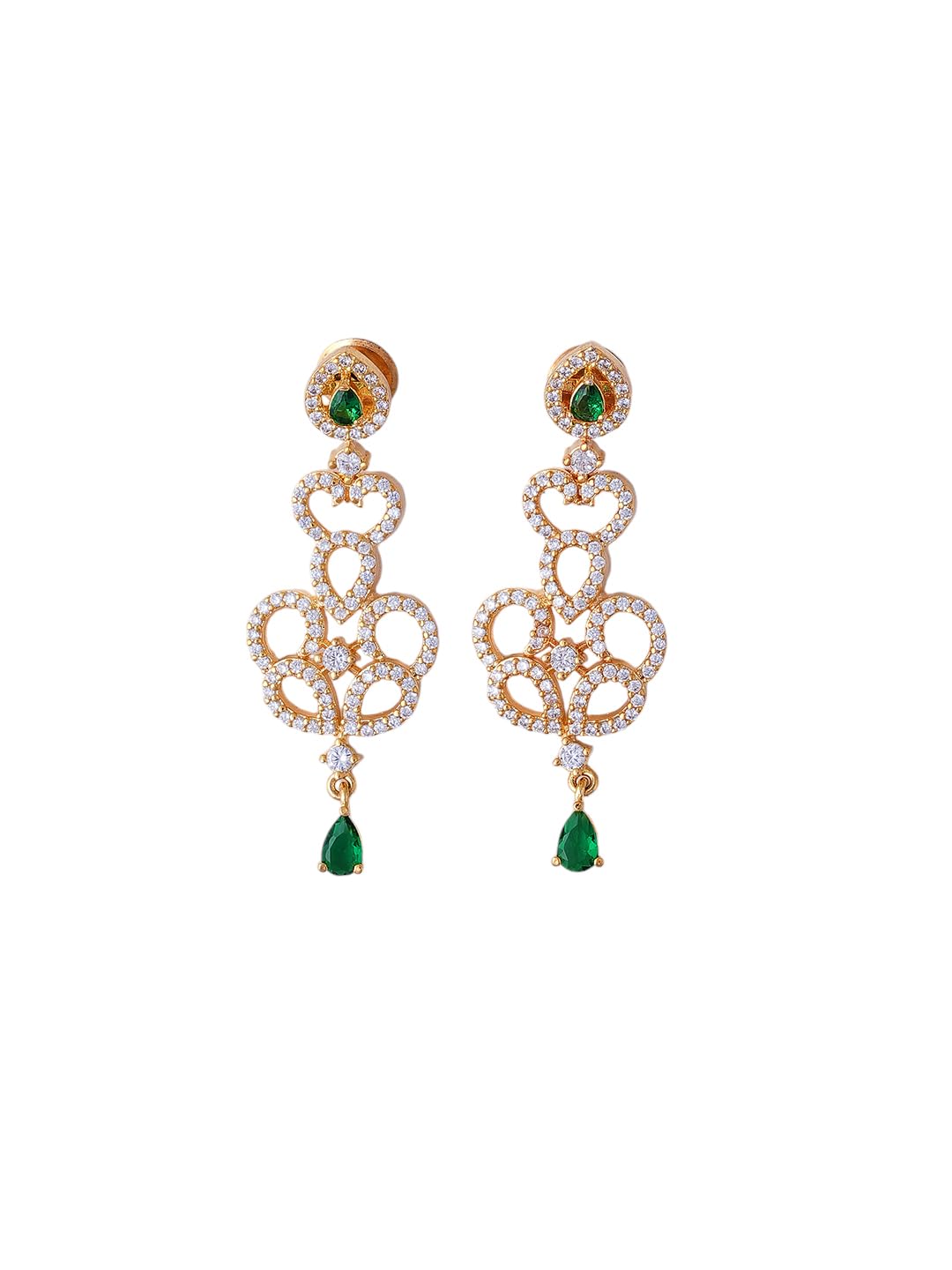 KAYRAH Gold Plated Pink Stone Necklace Set for Women with Matching Earrings with Matching Earrings