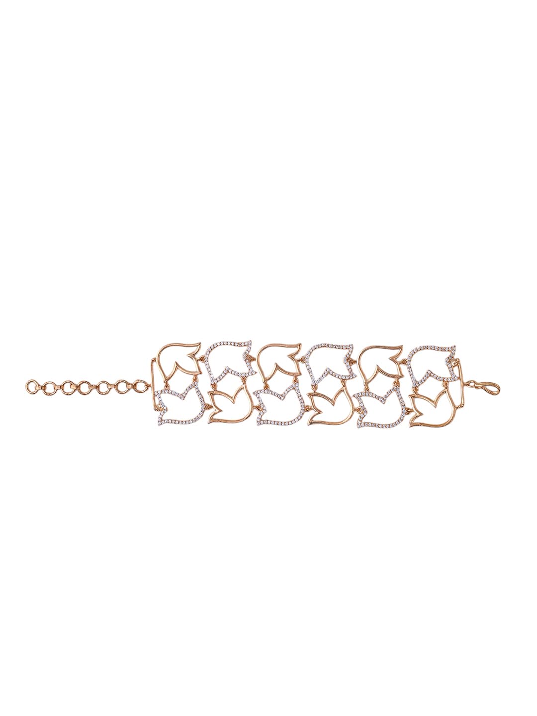 KAYRAH Gold Plated Crystal Butterfly Link Bracelet for Women Stylish Fashion Jewellery