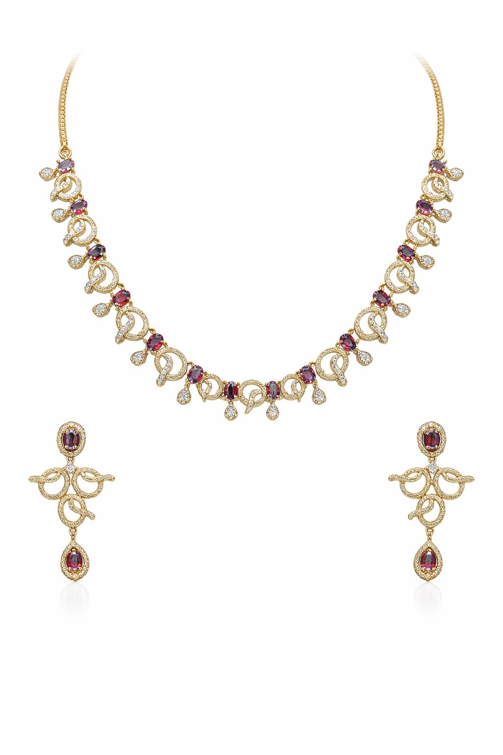 KAYRAH Gold Plated Temple Mangalsutra Necklace Set with Earrings, Traditional South Indian Lakshmi Design, Green Beads, Bridal Wedding Jewellery with Matching Earrings with Matching Earrings