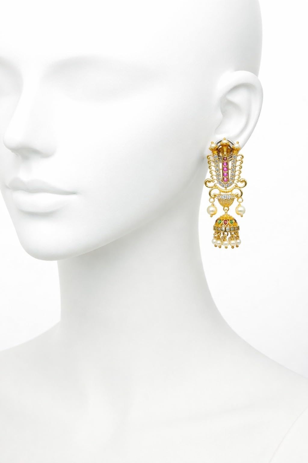 Gold Plated Traditional Jhumka Earrings for Women Stylish | Temple Fashion Jewellery Earrings for Girls | Elegant Earrings Gift for Women