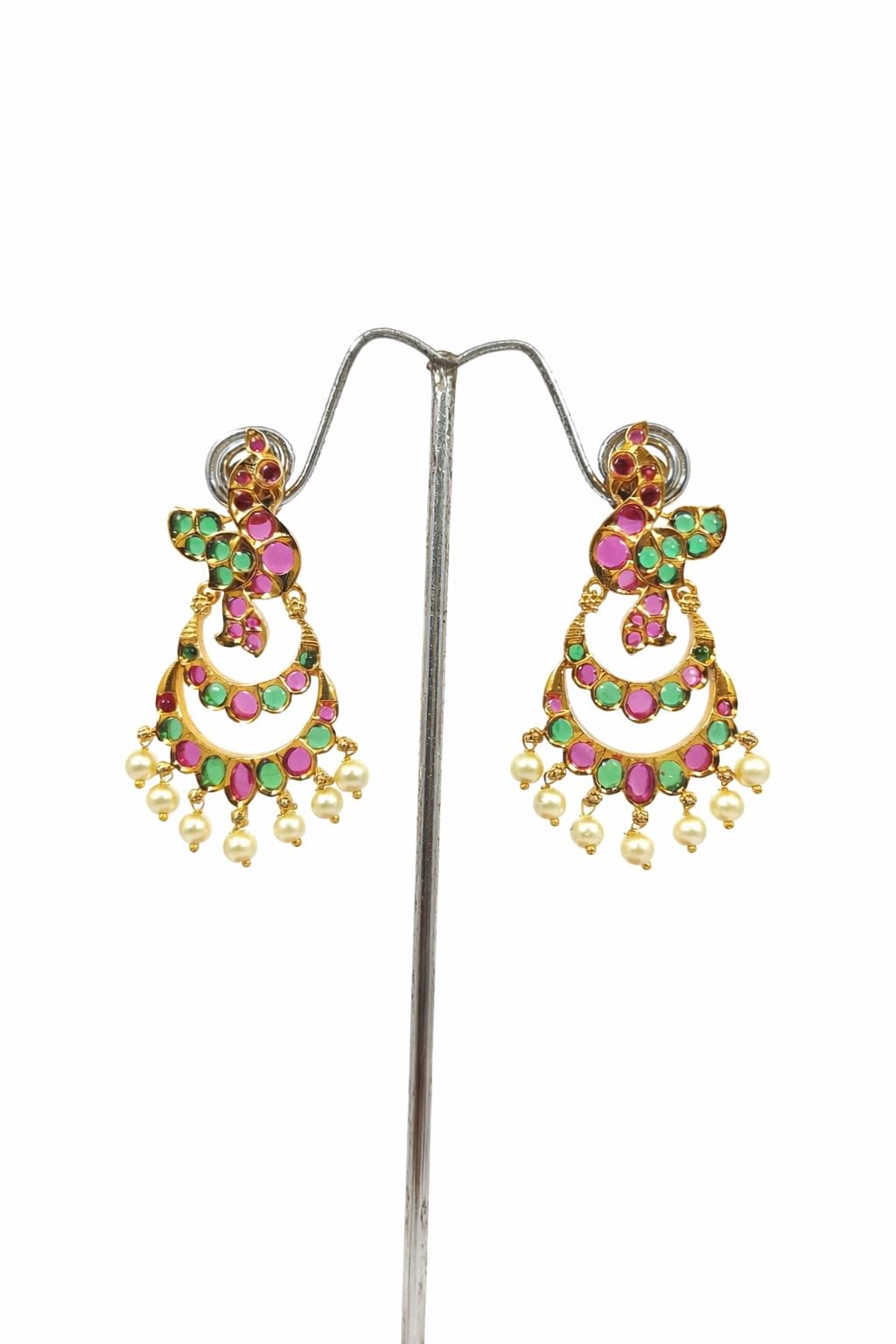 Gold Plated Multicolor Stone Drop Earrings for Women Stylish | Traditional Fashion Jewellery Earrings for Girls | Elegant Earrings Gift for Women