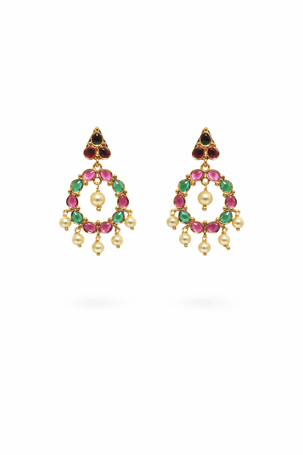 Gold Plated Multicolor Stone Earrings for Women Stylish | Traditional Fashion Jewellery Earrings for Girls | Elegant Earrings Gift for Women