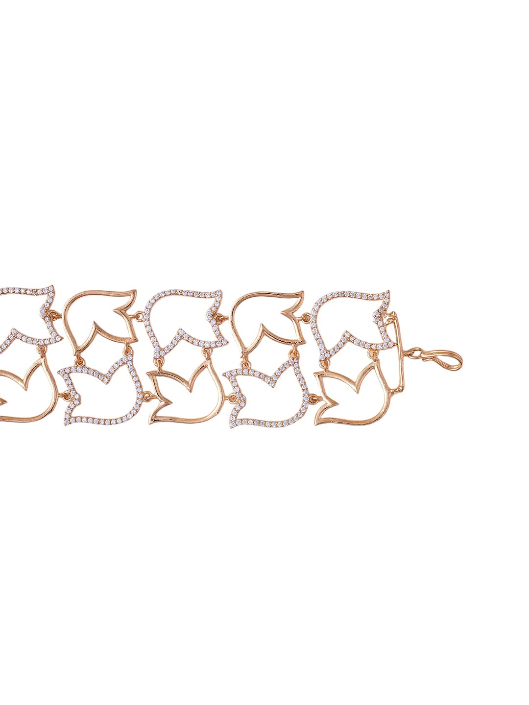 KAYRAH Gold Plated Crystal Butterfly Link Bracelet for Women Stylish Fashion Jewellery