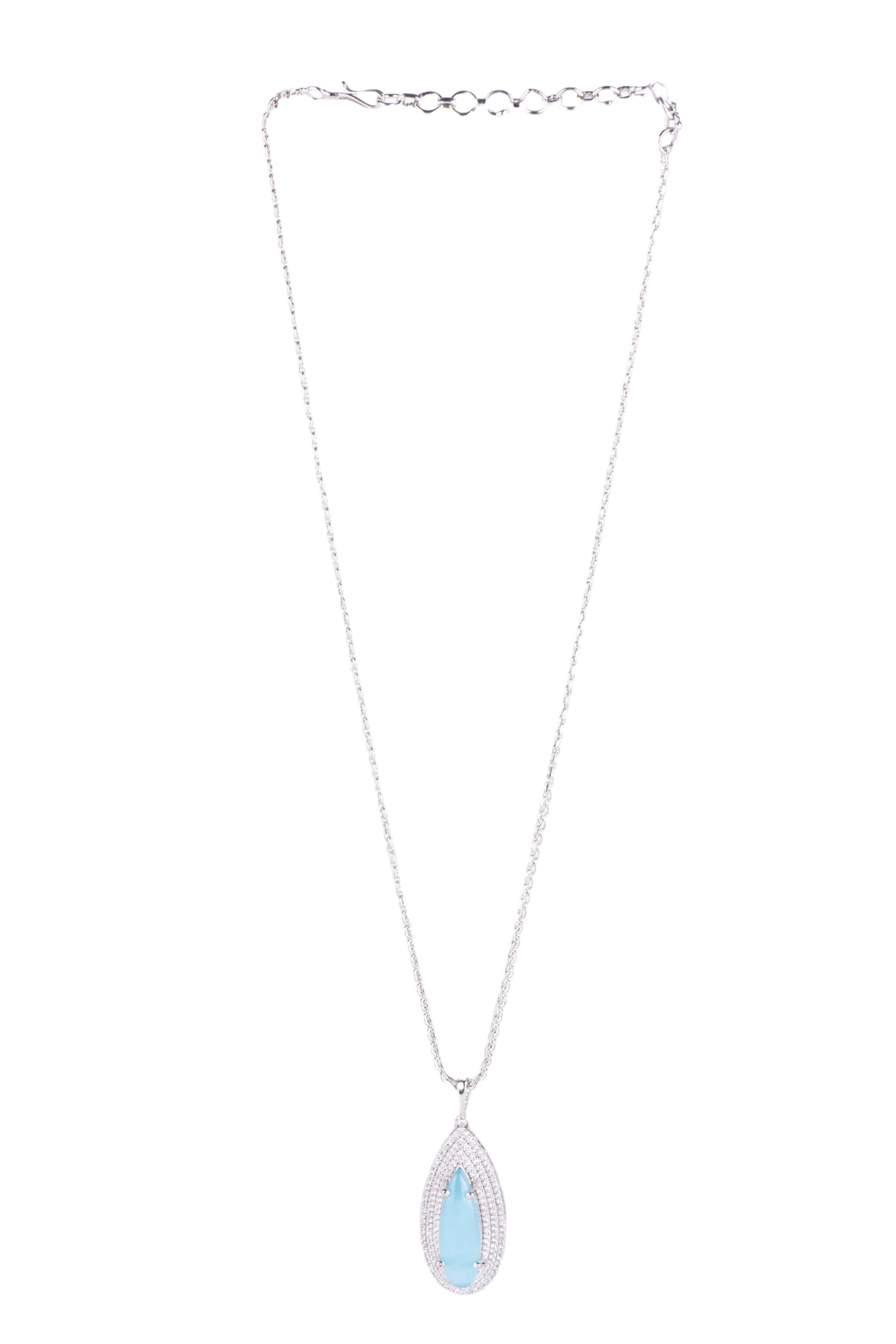 KAYRAH High-polished Brass CZ Stone Pendant Necklace, Stud Earrings and Ring Set for Women and Girls with Matching Earrings with Matching Earrings