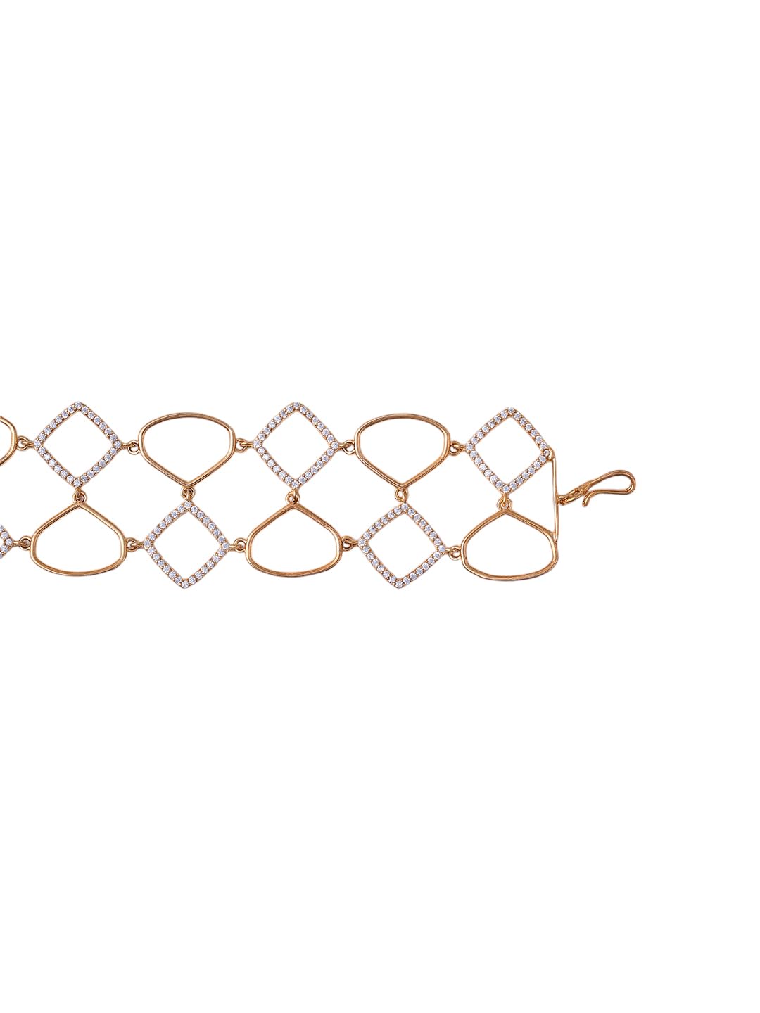 KAYRAH Gold Plated Geometric Crystal Bracelet for Women Stylish Fashion Jewellery