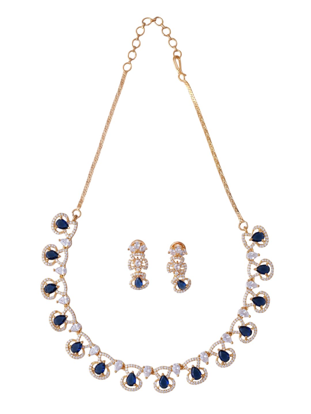 KAYRAH Gold Plated Green Stone Necklace Set for Women Stylish with Matching Earrings with Matching Earrings