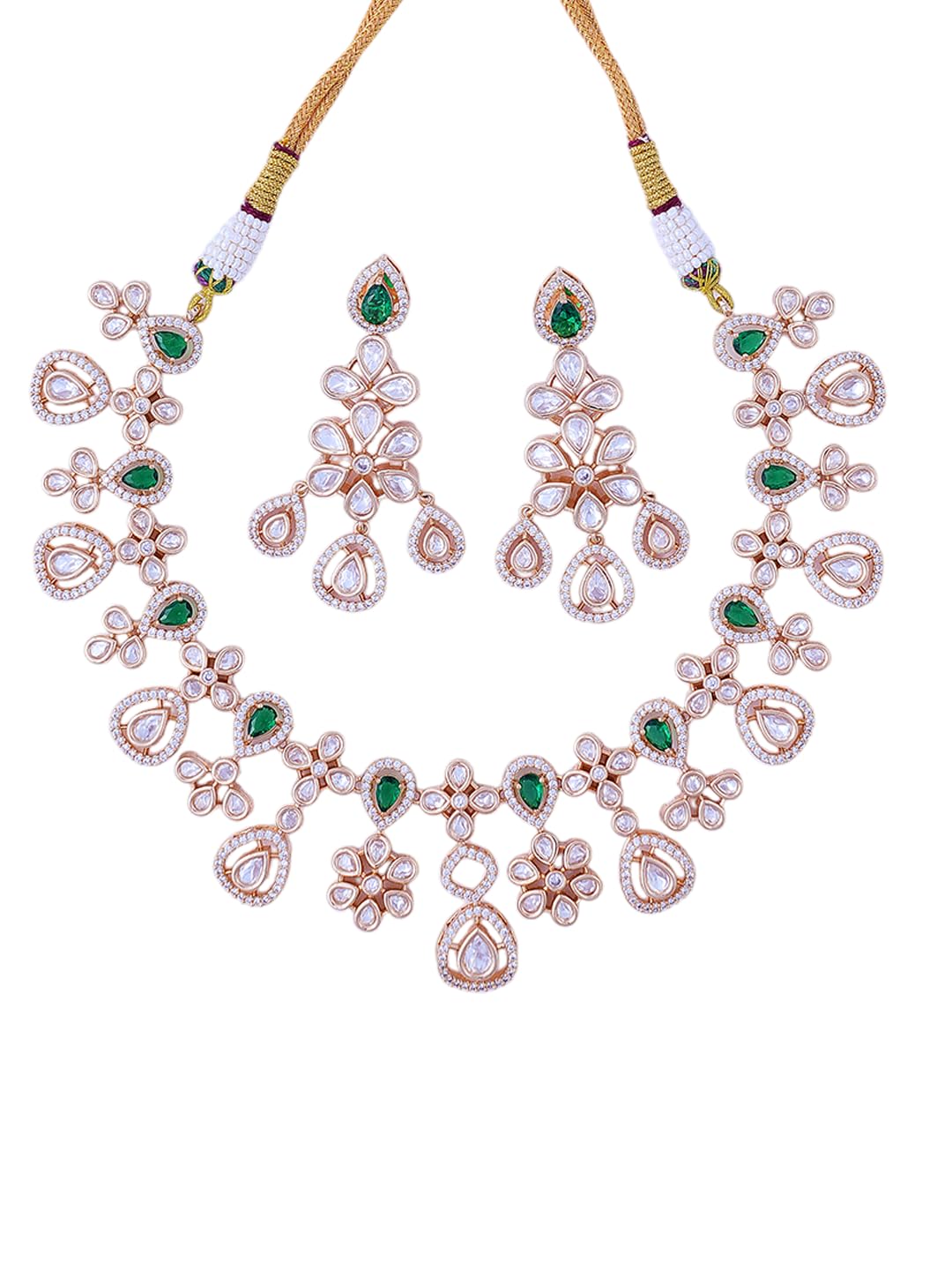 KAYRAH Pearl Choker Necklace Set for Women Stylish with Matching Earrings with Matching Earrings