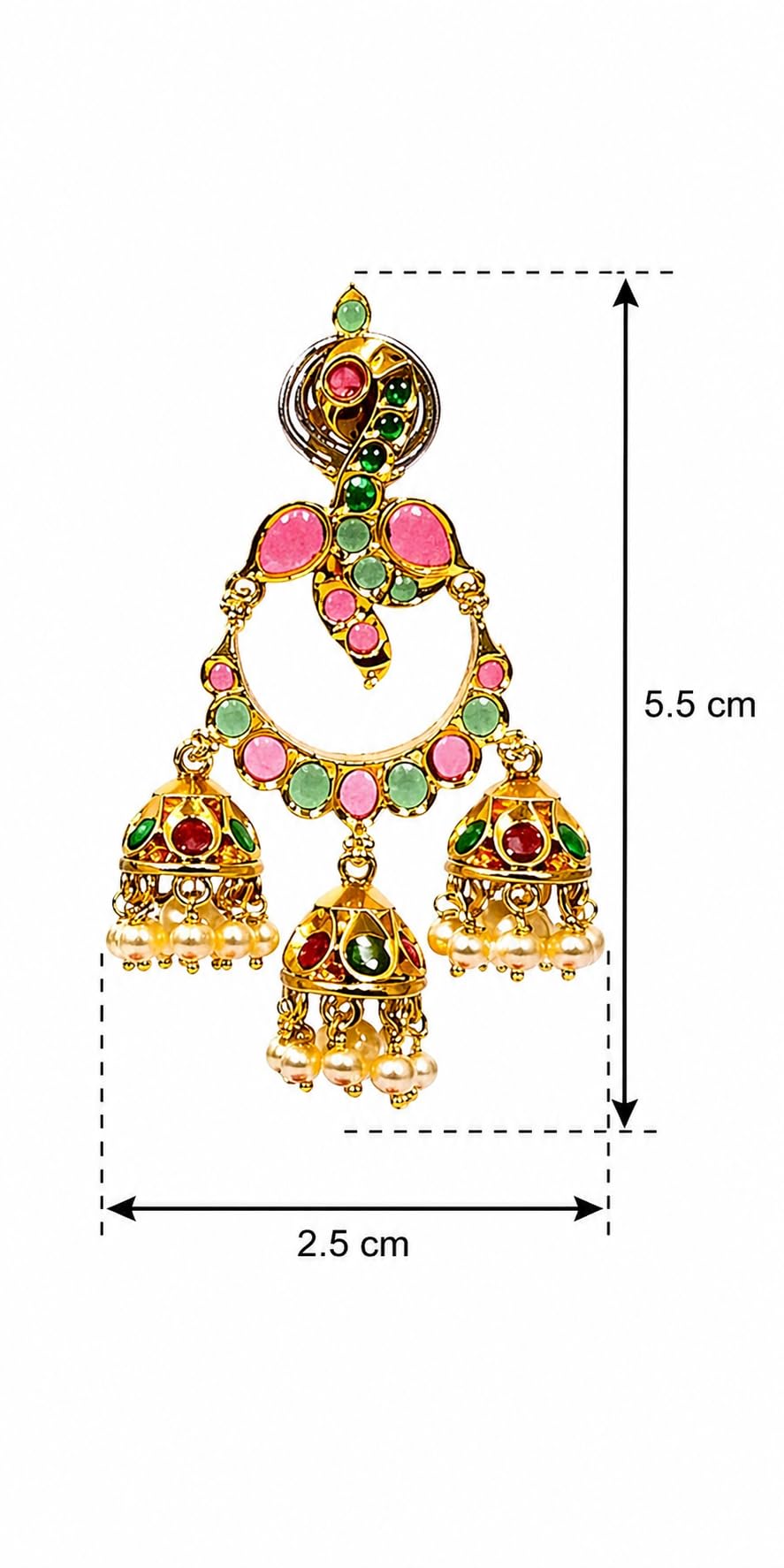 Gold Plated Multicolor Jhumka Earrings for Women Stylish | Traditional Fashion Jewellery Earrings for Girls | Elegant Earrings Gift for Women