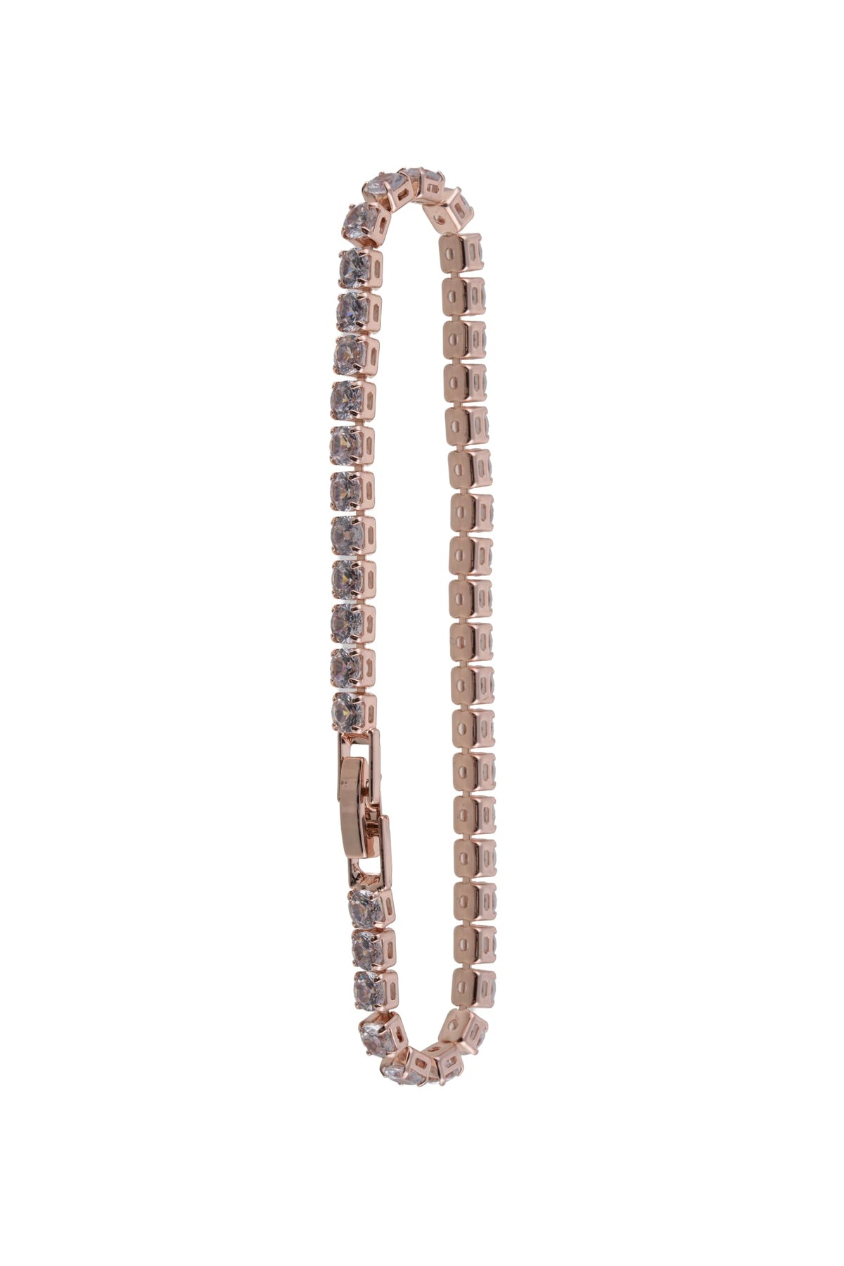 KAYRAH Rose Gold Toned Crystal Tennis Bracelet for Women