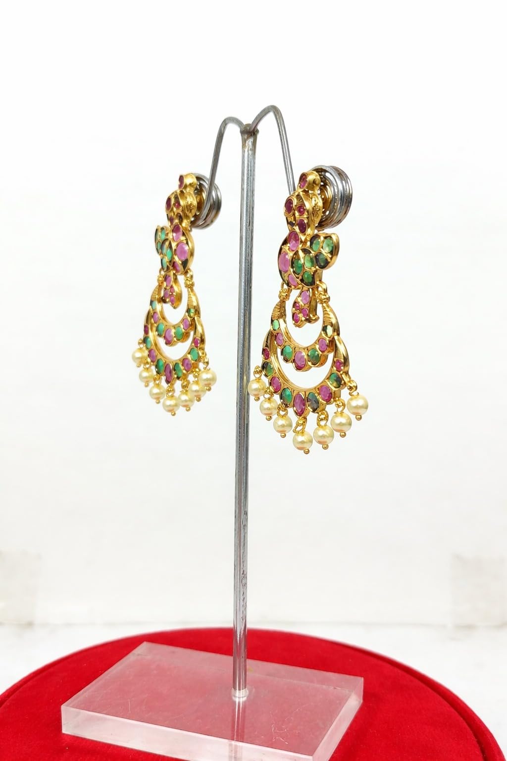 Gold Plated Multicolor Stone Drop Earrings for Women Stylish | Traditional Fashion Jewellery Earrings for Girls | Elegant Earrings Gift for Women