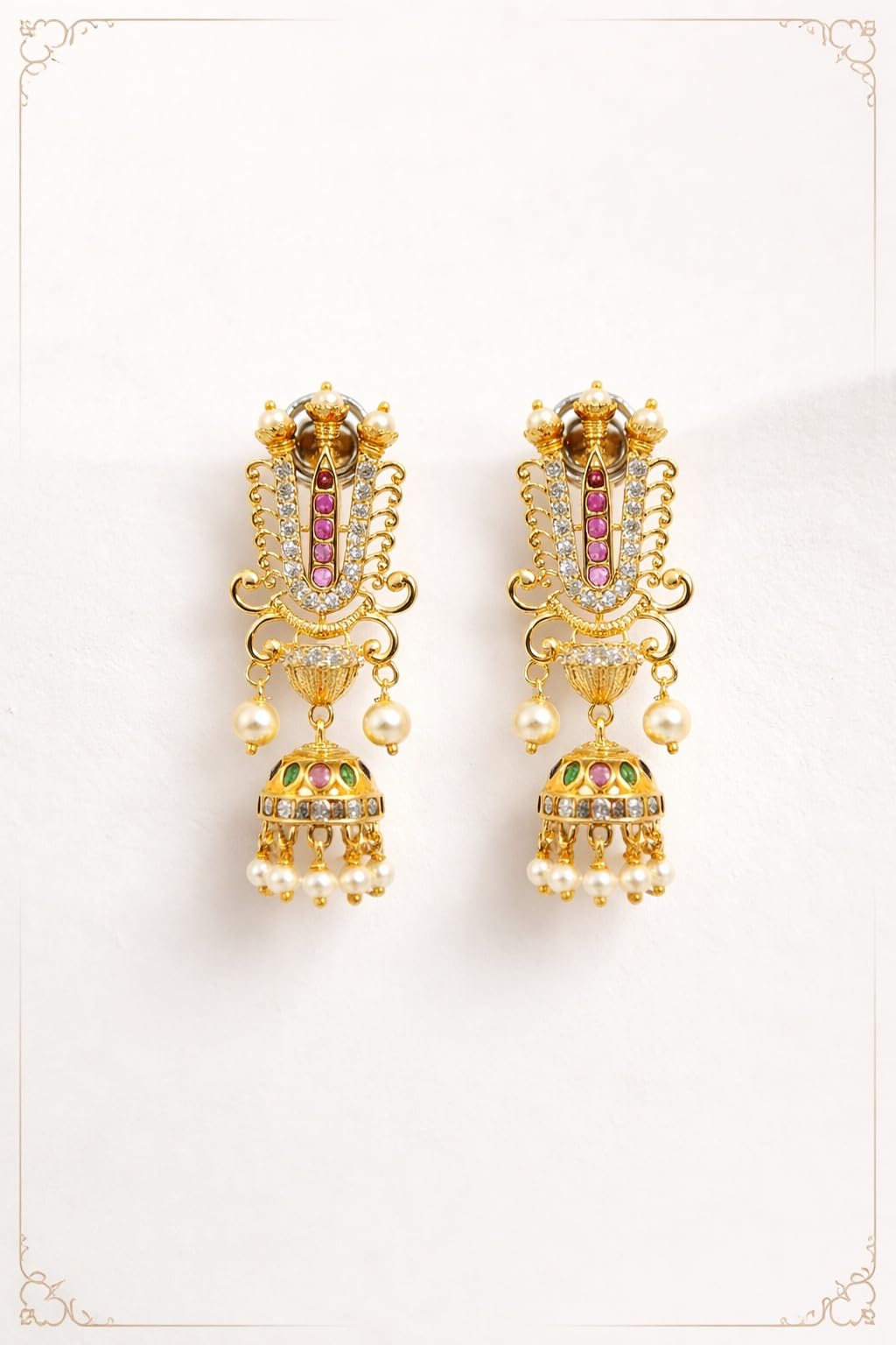 Gold Plated Traditional Jhumka Earrings for Women Stylish | Temple Fashion Jewellery Earrings for Girls | Elegant Earrings Gift for Women