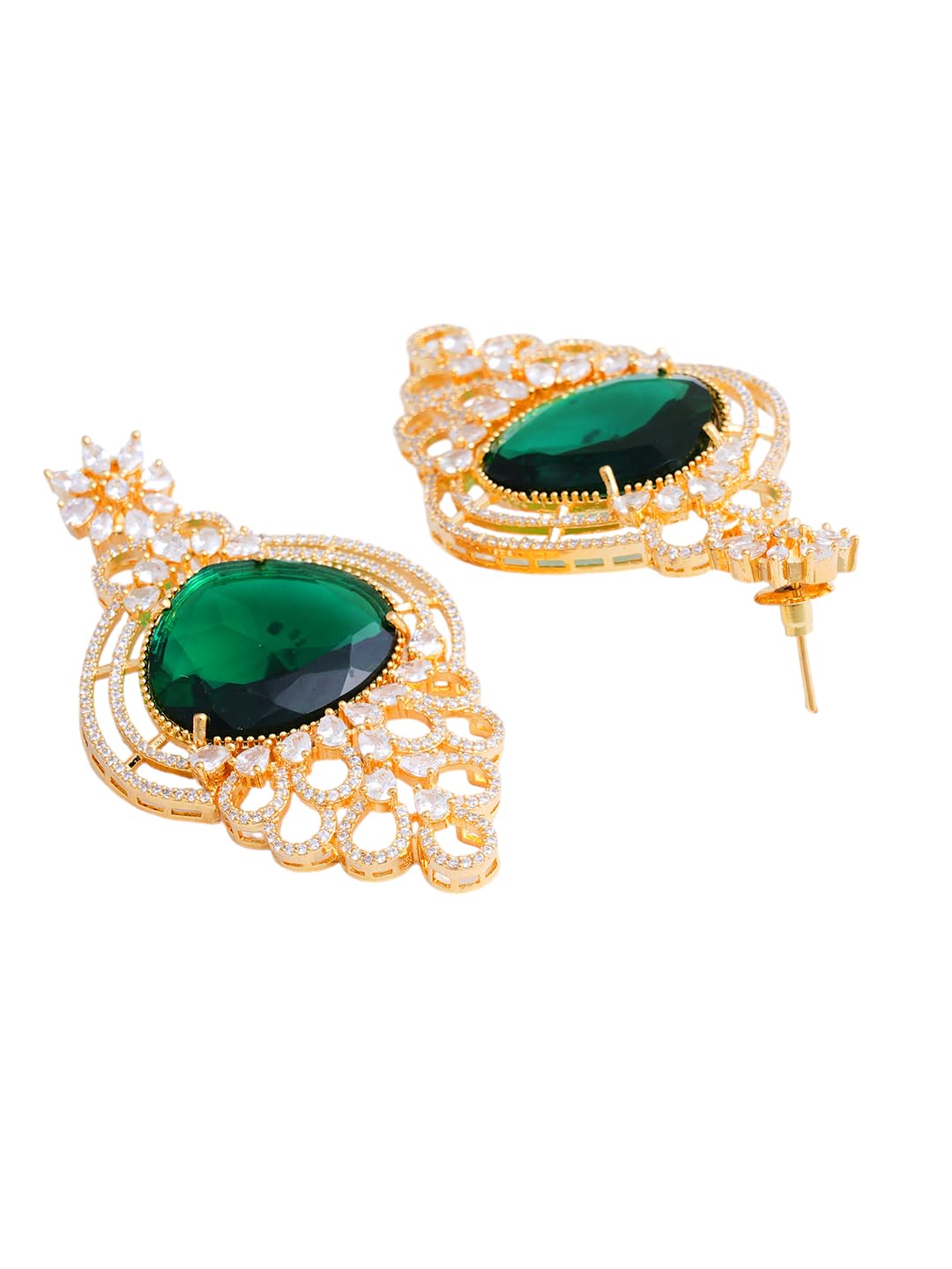 KAYRAH Gold Plated Red Stone Bridal Necklace Set for Women with Matching Earrings with Matching Earrings