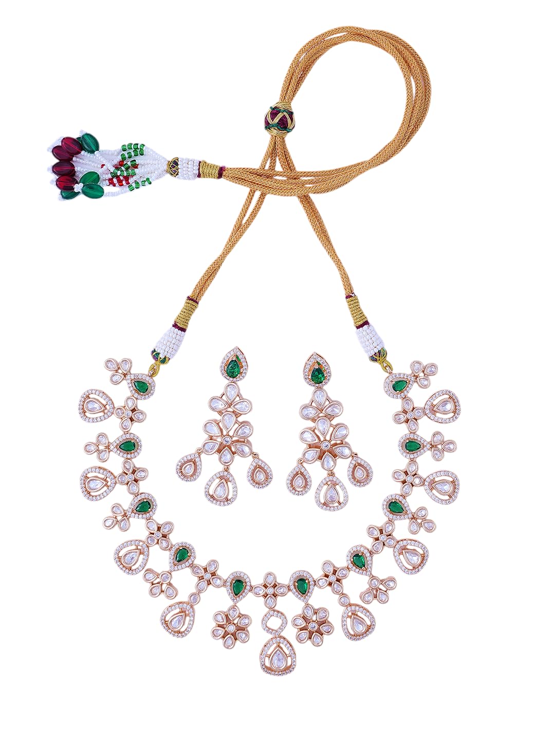 KAYRAH Pearl Choker Necklace Set for Women Stylish with Matching Earrings with Matching Earrings