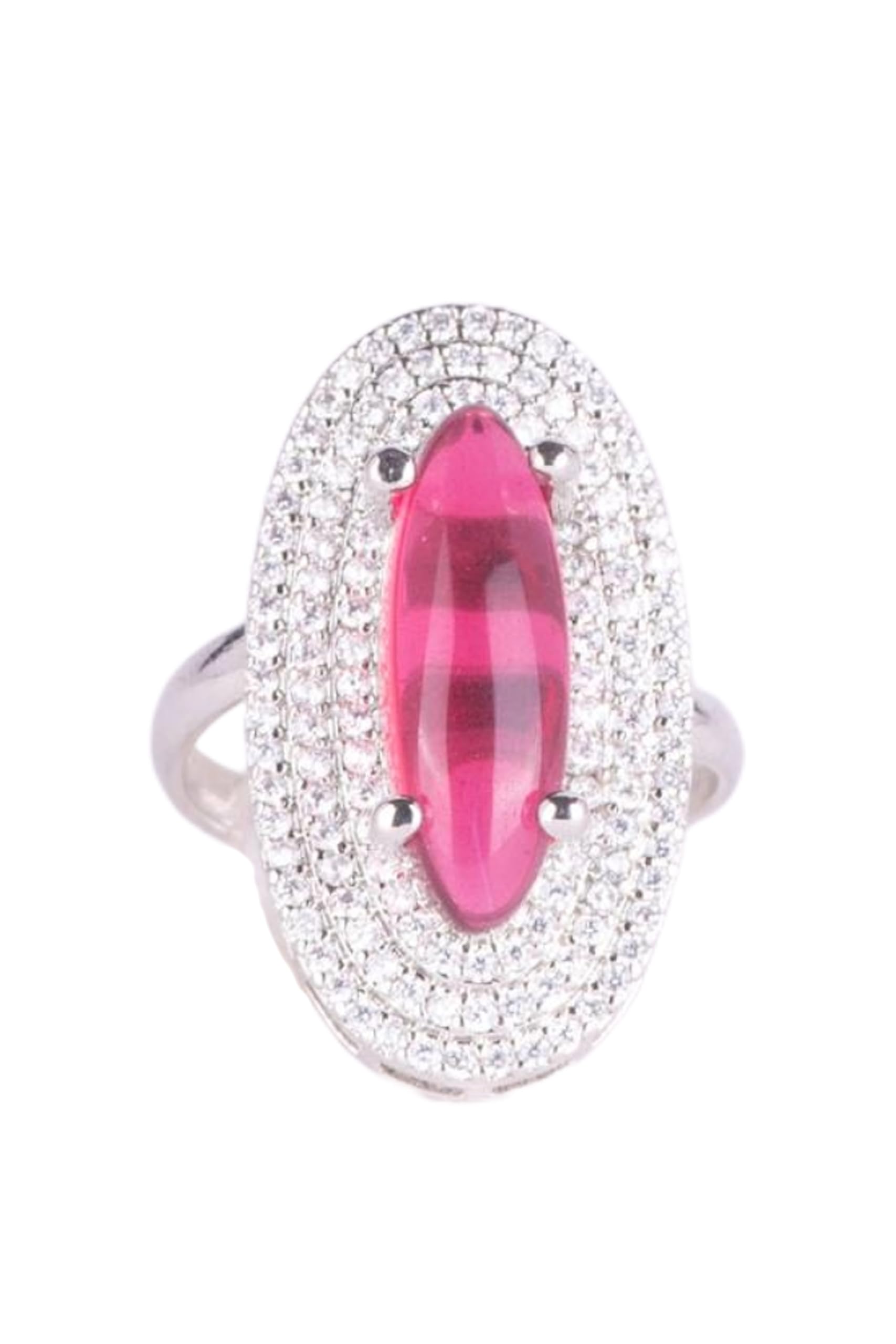 KAYRAH High-polished Brass CZ Stone Pendant Necklace, Stud Earrings and Ring Set for Women and Girls with Matching Earrings with Matching Earrings
