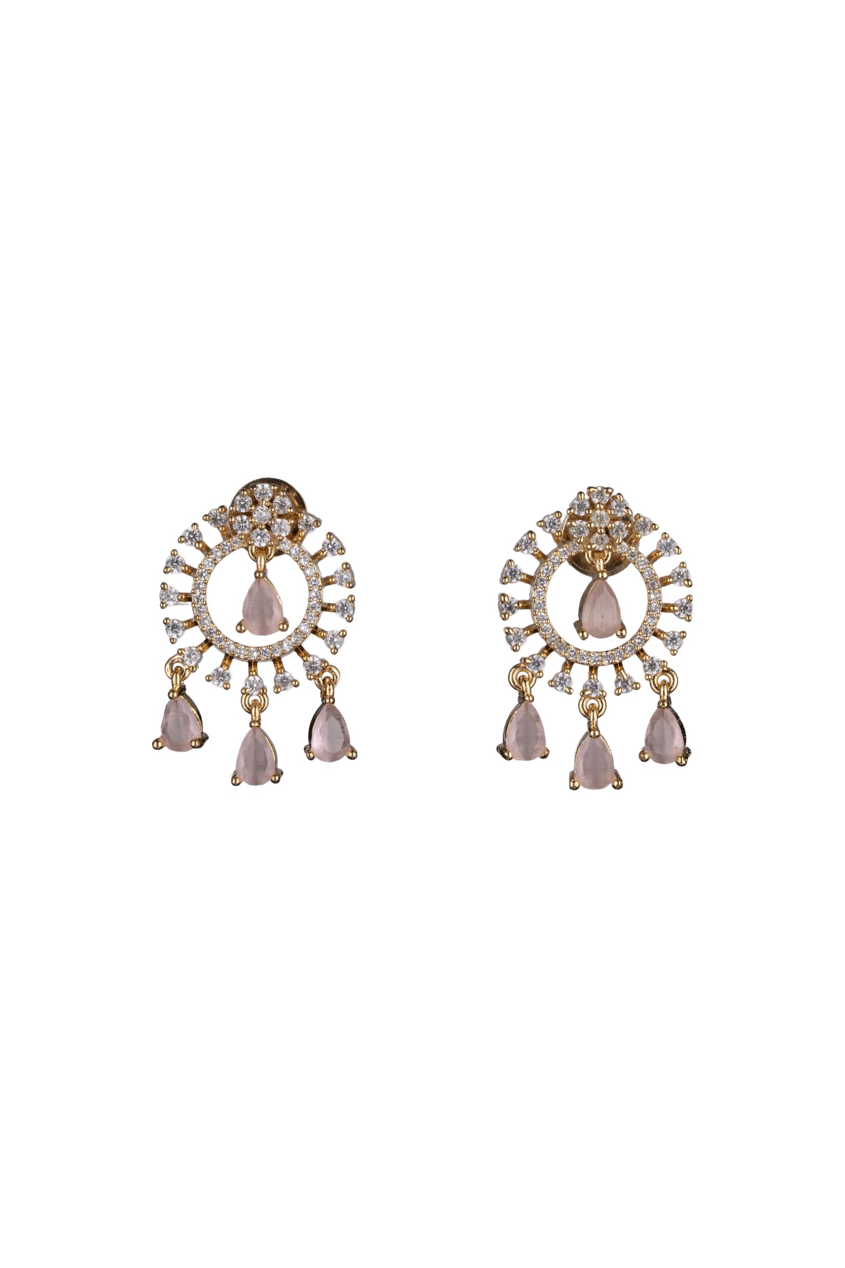 Gold Plated Tassel Drop Earrings for Women Stylish | Crystal Fashion Jewellery Earrings for Girls | Elegant Earrings Gift for Women