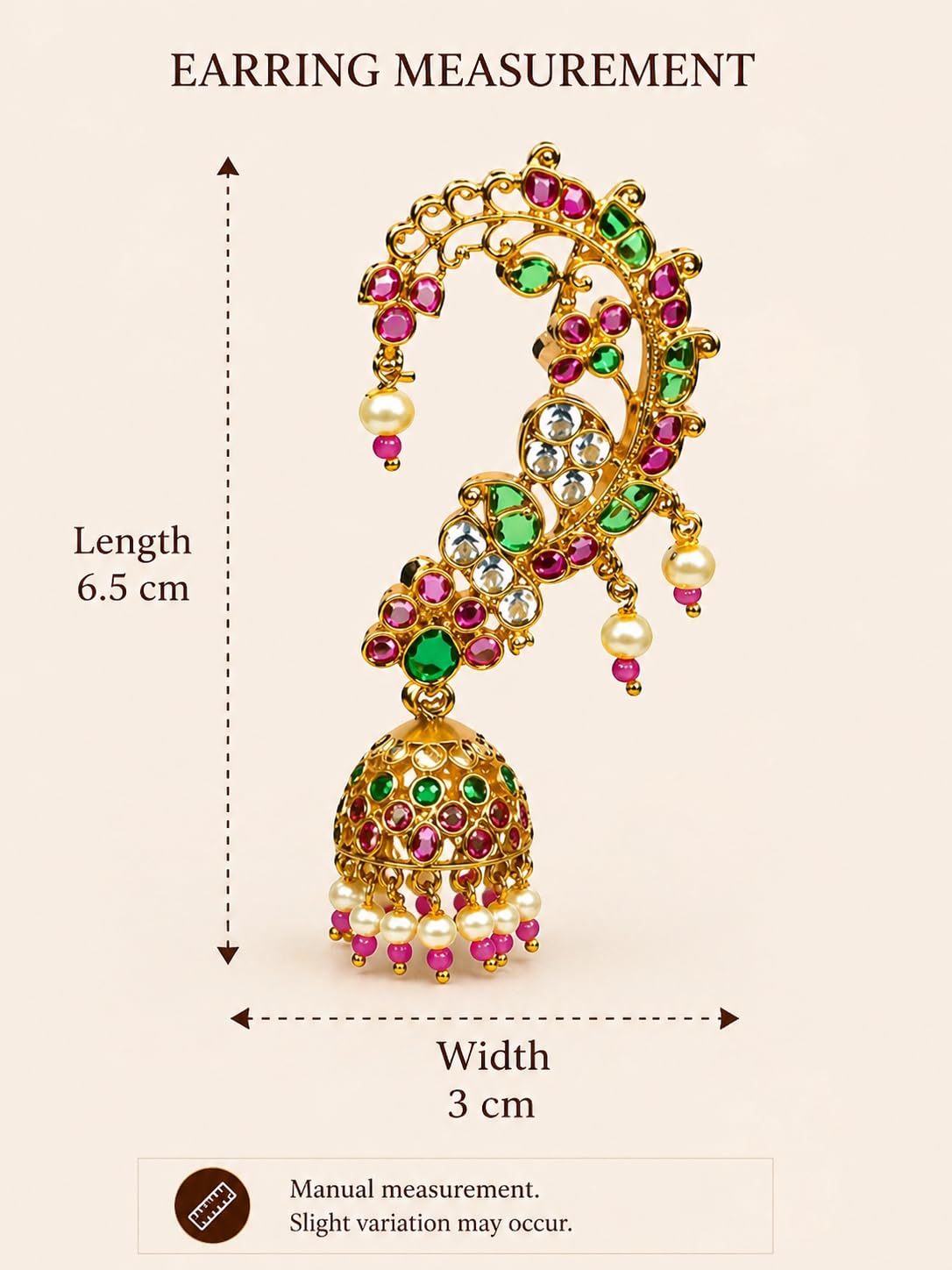 Gold Plated Peacock Style Jhumka Earrings for Women | Multicolor Traditional Temple Jewellery Earrings for Girls | Bridal Drop Earrings | Gift for Women