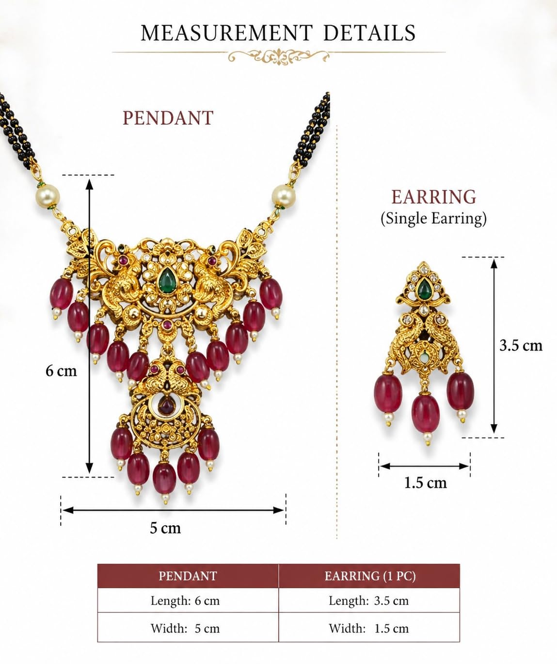 KAYRAH Gold Plated Jewellery Set with Green Cubic Zirconia, Teardrop Pendant Necklace and Earrings, Fashion Style, High Polish with Matching Earrings with Matching Earrings