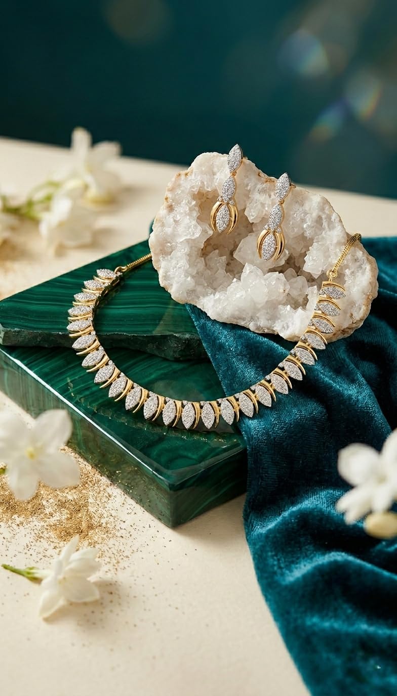 KAYRAH Gold Plated Multicolor Necklace Set for Women with Matching Earrings with Matching Earrings