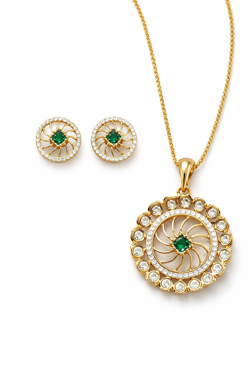 KAYRAH Women Red Brass Material Crafted Kundan Stone Studed Necklace with Earrings with Matching Earrings with Matching Earrings