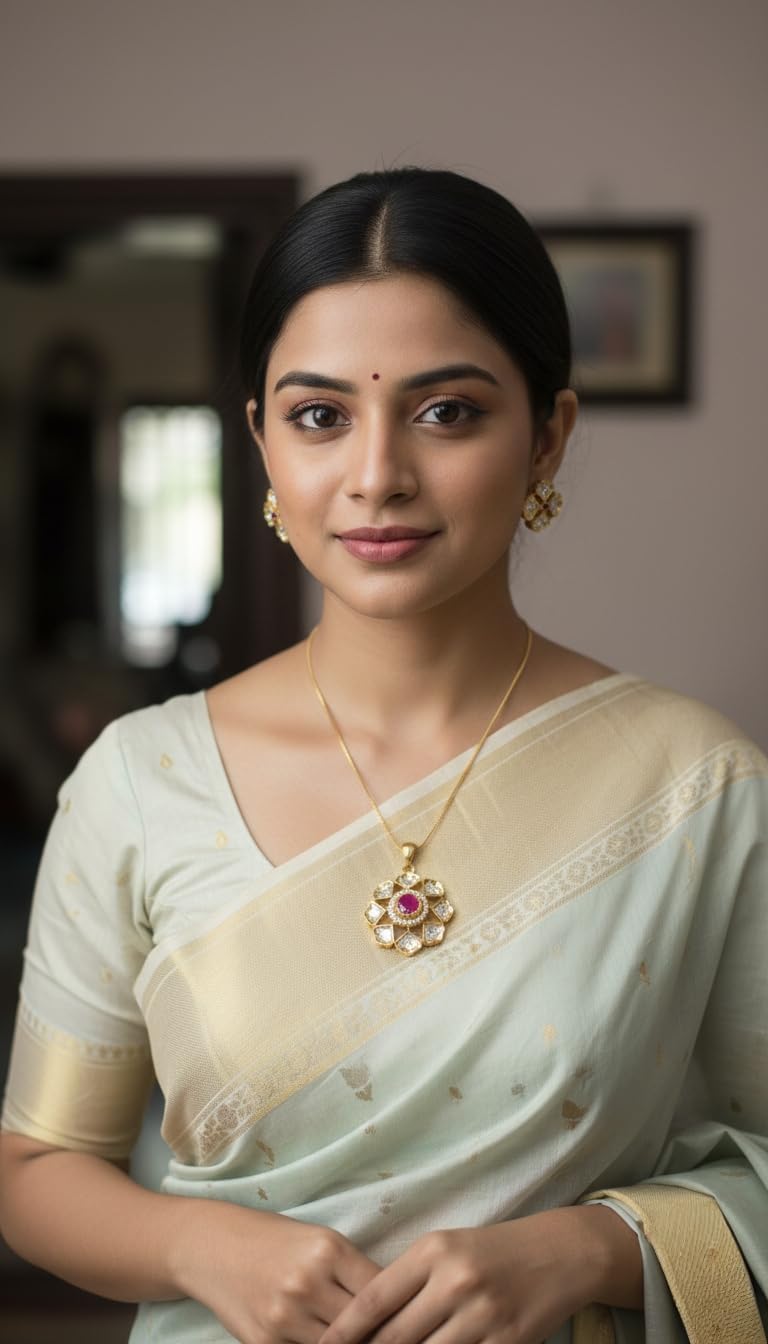 KAYRAH Women Red Brass Material Crafted Kundan Stone Studed Necklace with Earrings with Matching Earrings with Matching Earrings