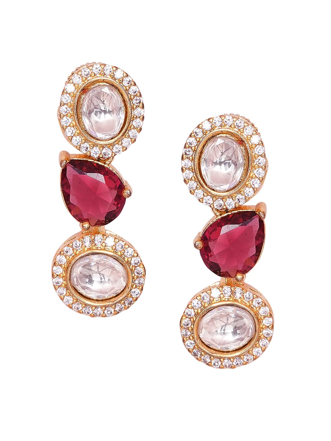 KAYRAH Gold Plated Heart Necklace Set for Women with Matching Earrings with Matching Earrings