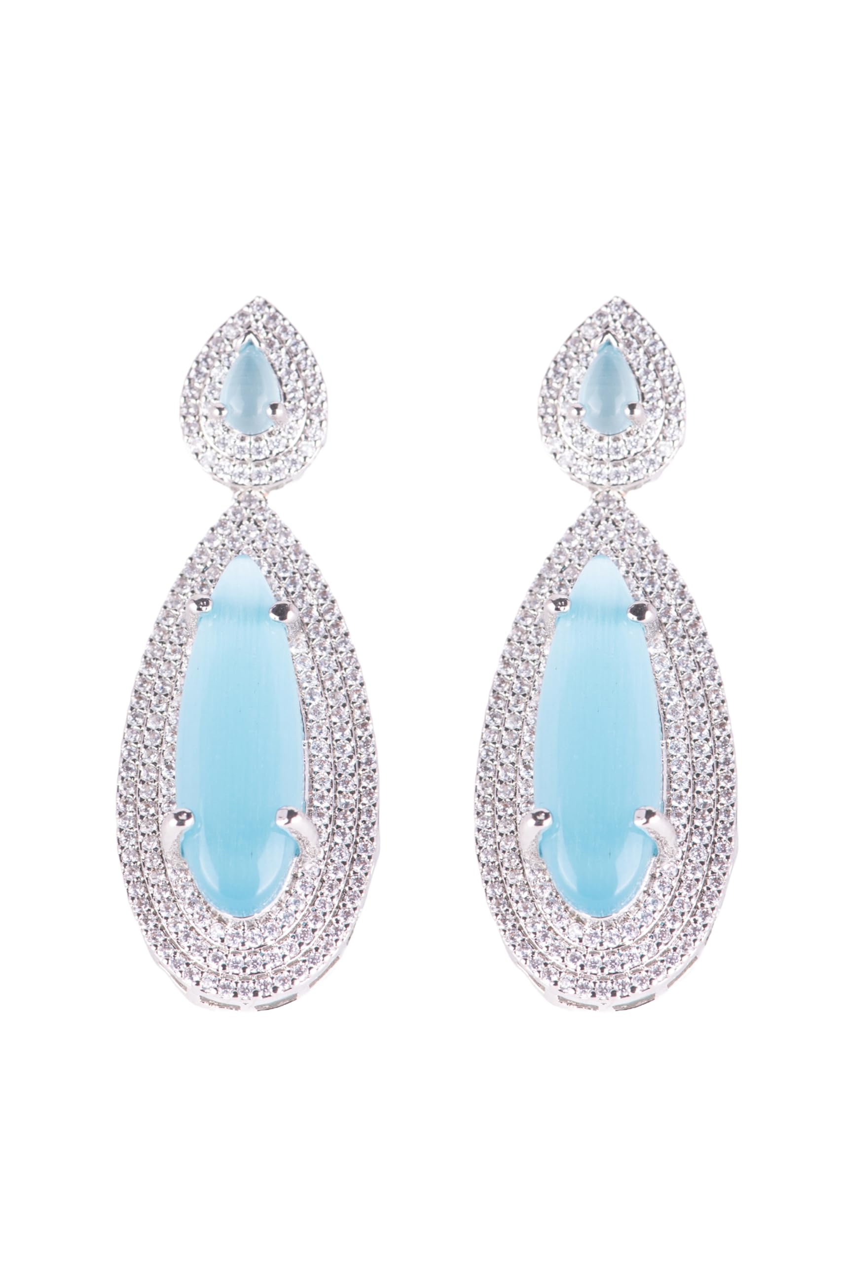 KAYRAH High-polished Brass CZ Stone Pendant Necklace, Stud Earrings and Ring Set for Women and Girls with Matching Earrings with Matching Earrings