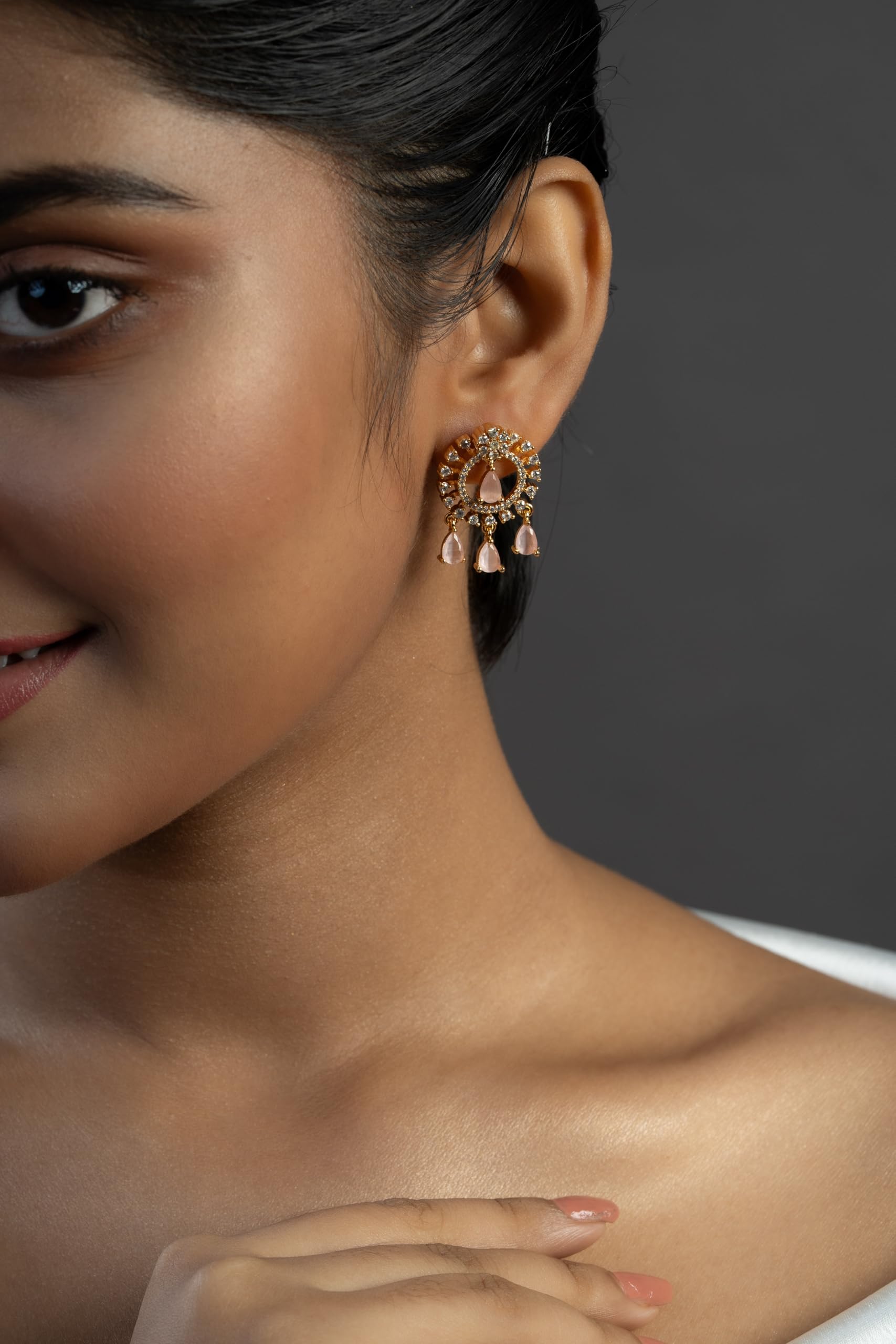 Gold Plated Tassel Drop Earrings for Women Stylish | Crystal Fashion Jewellery Earrings for Girls | Elegant Earrings Gift for Women