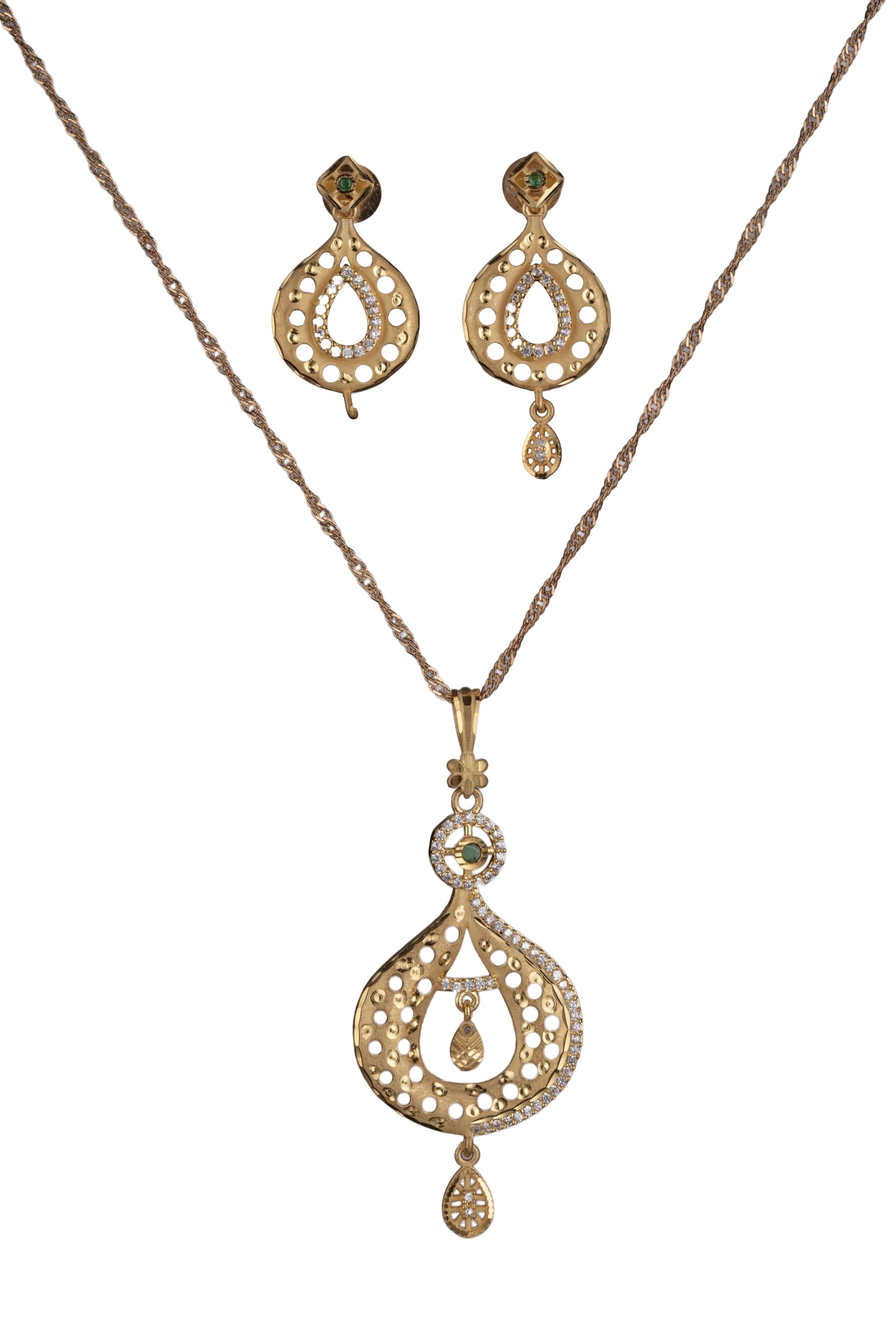 KAYRAH Gold Plated Traditional Necklace Set for Women with Matching Earrings with Matching Earrings