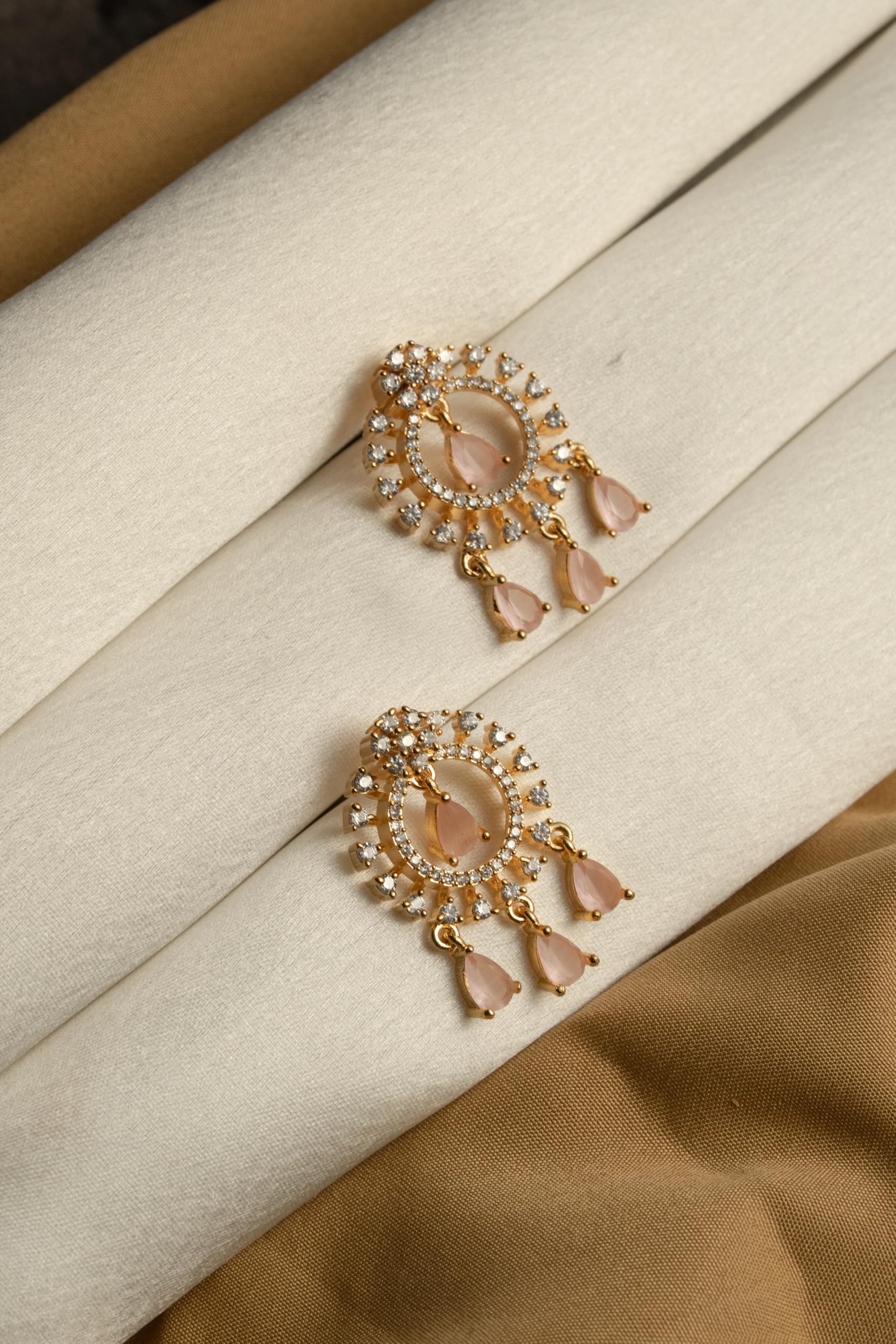 Gold Plated Tassel Drop Earrings for Women Stylish | Crystal Fashion Jewellery Earrings for Girls | Elegant Earrings Gift for Women