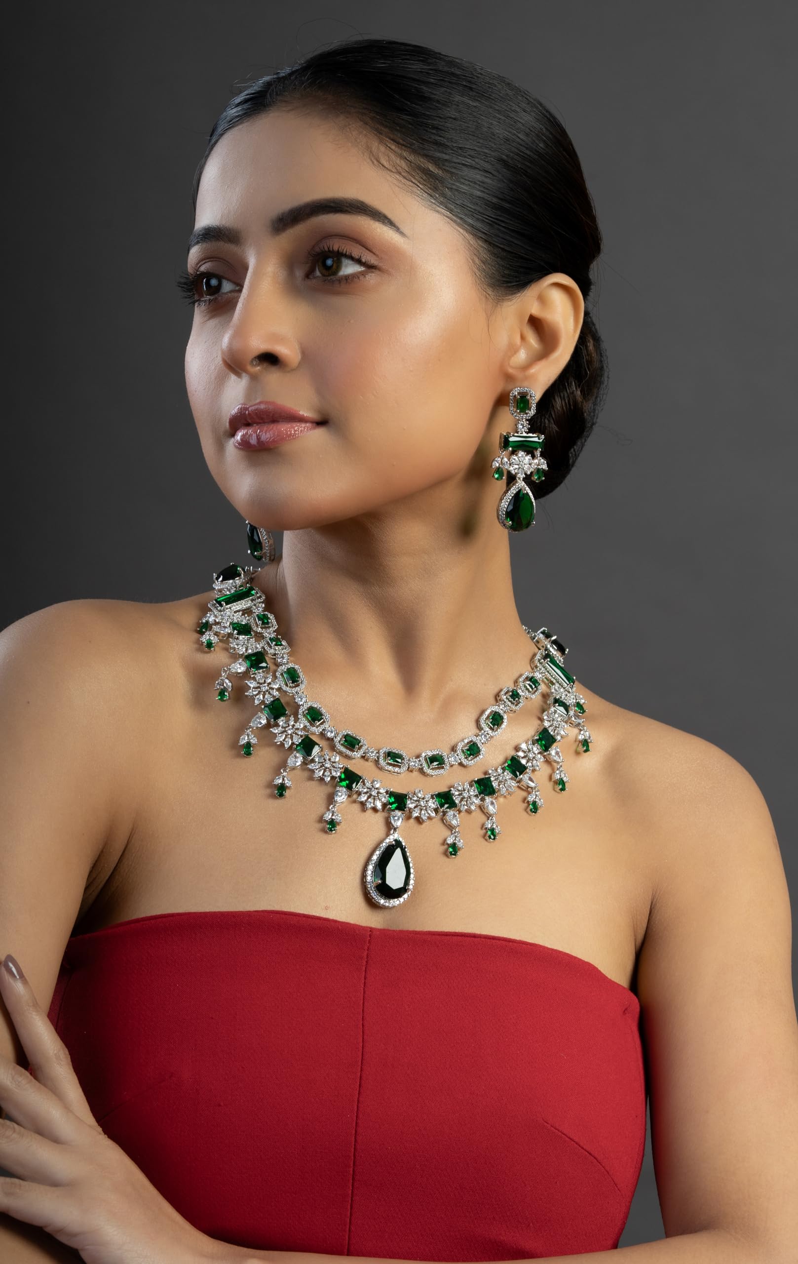 KAYRAH Kundan Necklace Set for Women Stylish with Matching Earrings with Matching Earrings