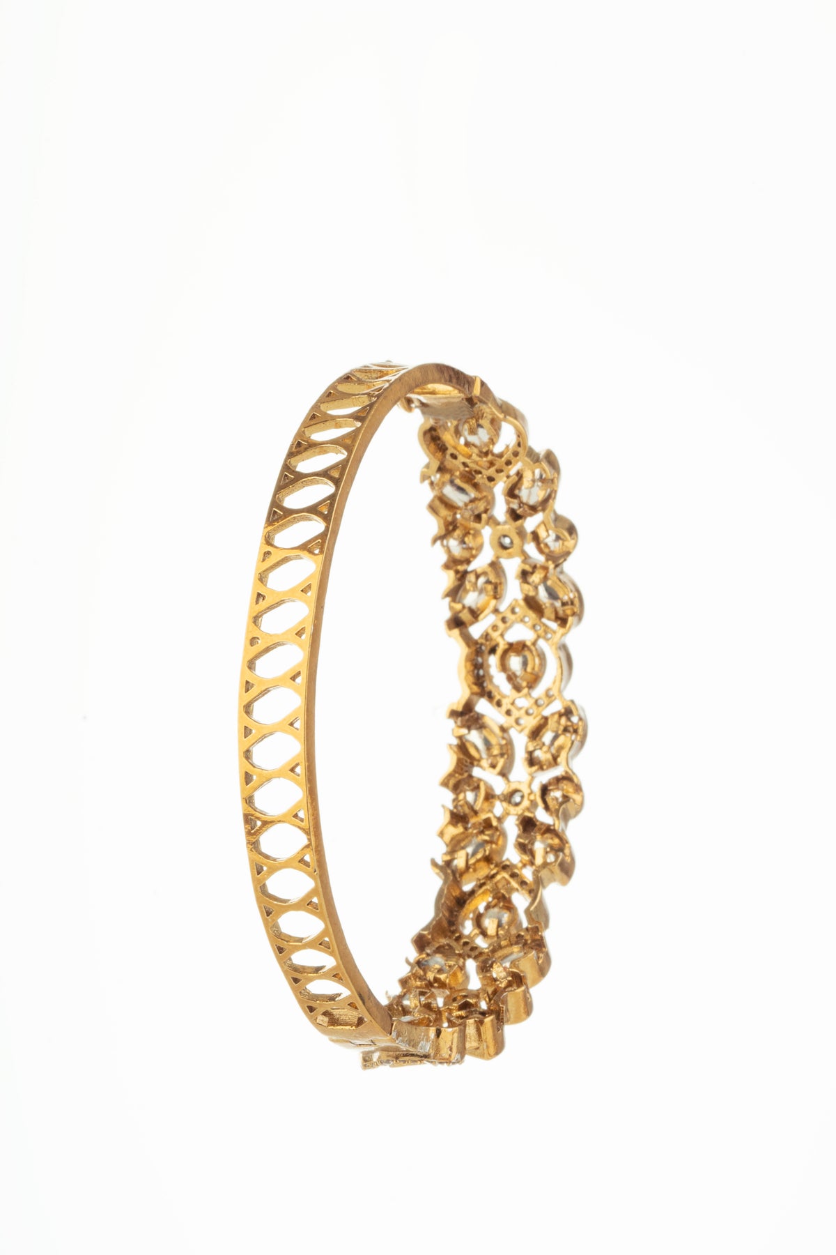 Gold Tone Floral Stone Designer Bracelet for Women
