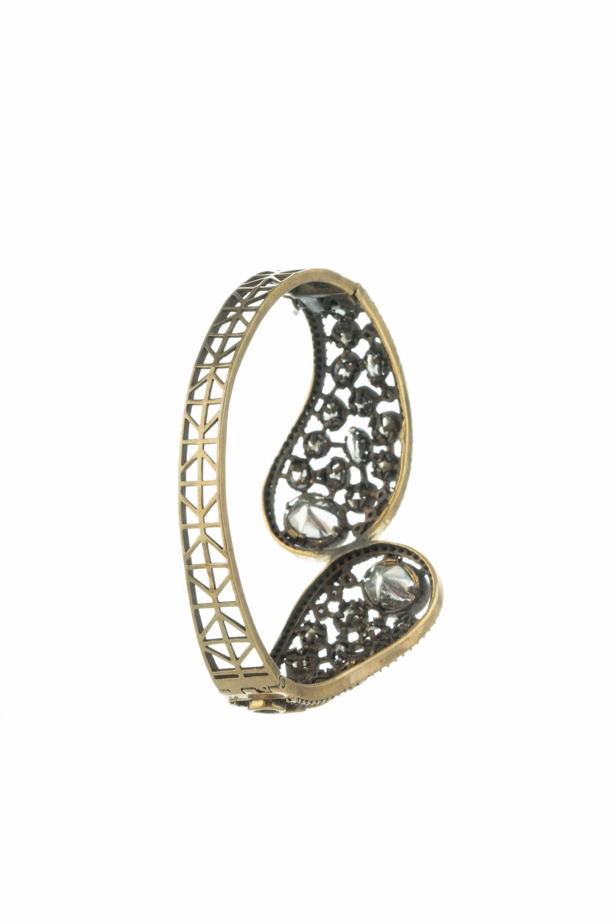 Gold-Tone Kundan-Style Pink Stone Bracelet for Women