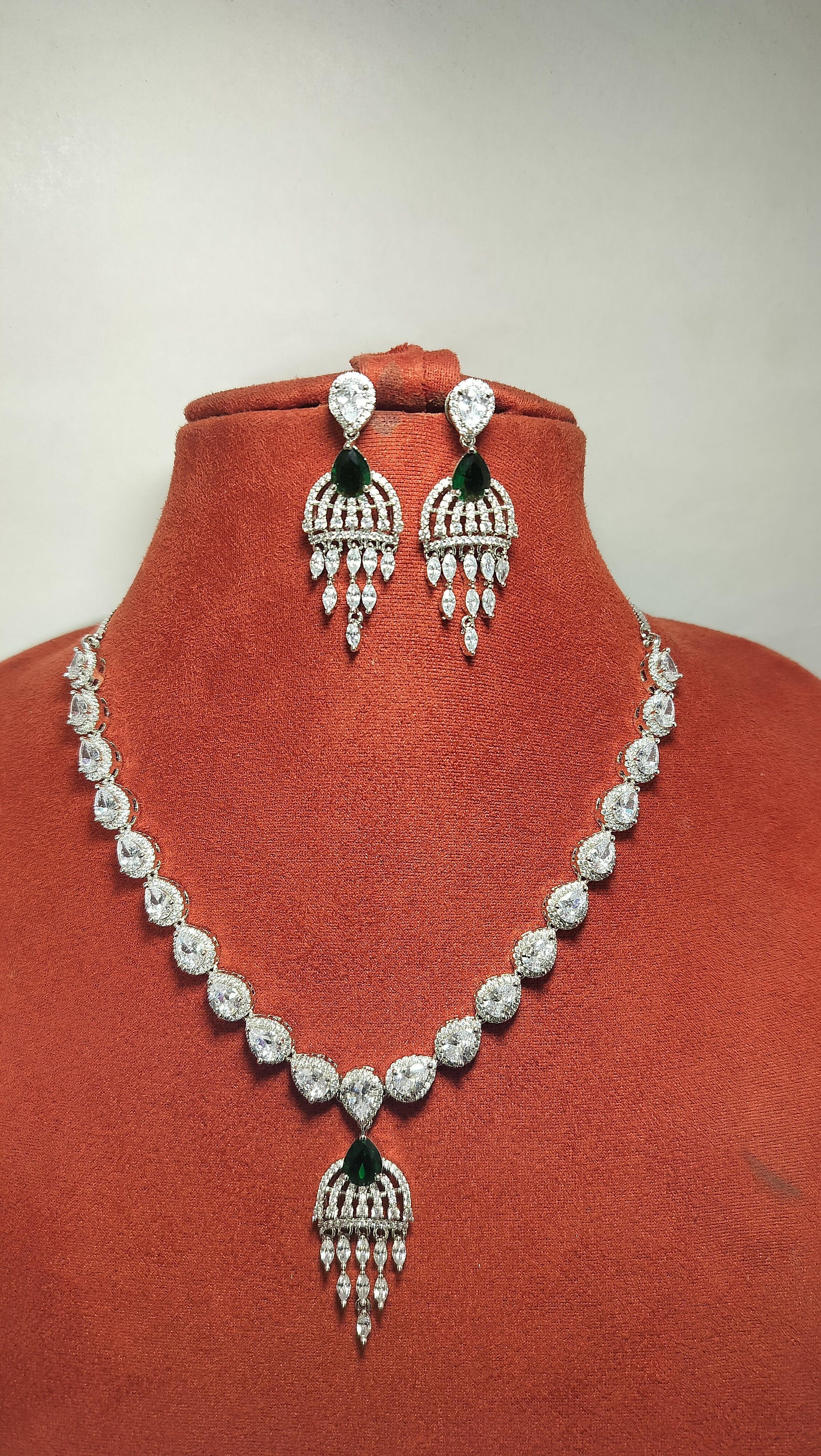 Oxidised Silver Chandbali Necklace Set with Matching Earrings for Women