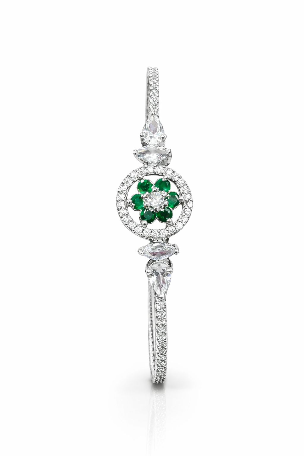 Green Stone Floral Designer Bracelet for Women