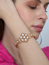 Kayrah Crystal Embellished Hexagon Statement Bracelet for Women | Adjustable Designer Party Wear Bracelet