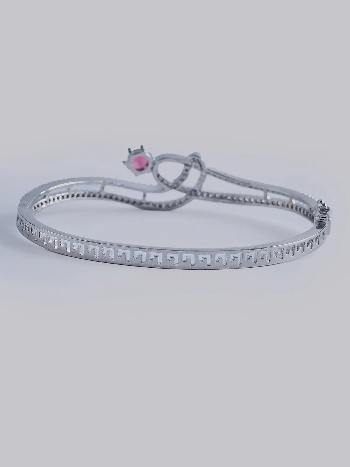 Red Brass Silver Plated Handcrafted Water Resistance CZ Stone  Bracelet For